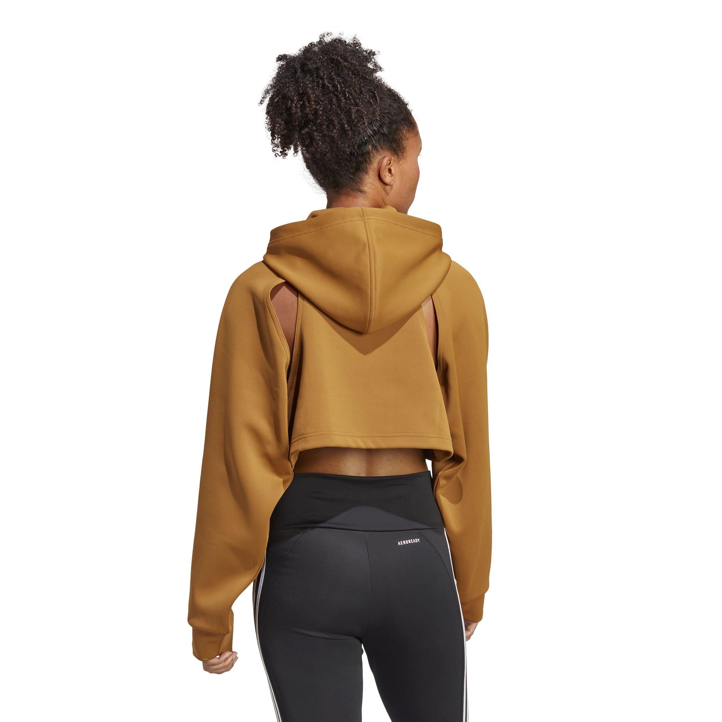 Brun - adidas - HIIT Cropped Hoodie Womens - 3