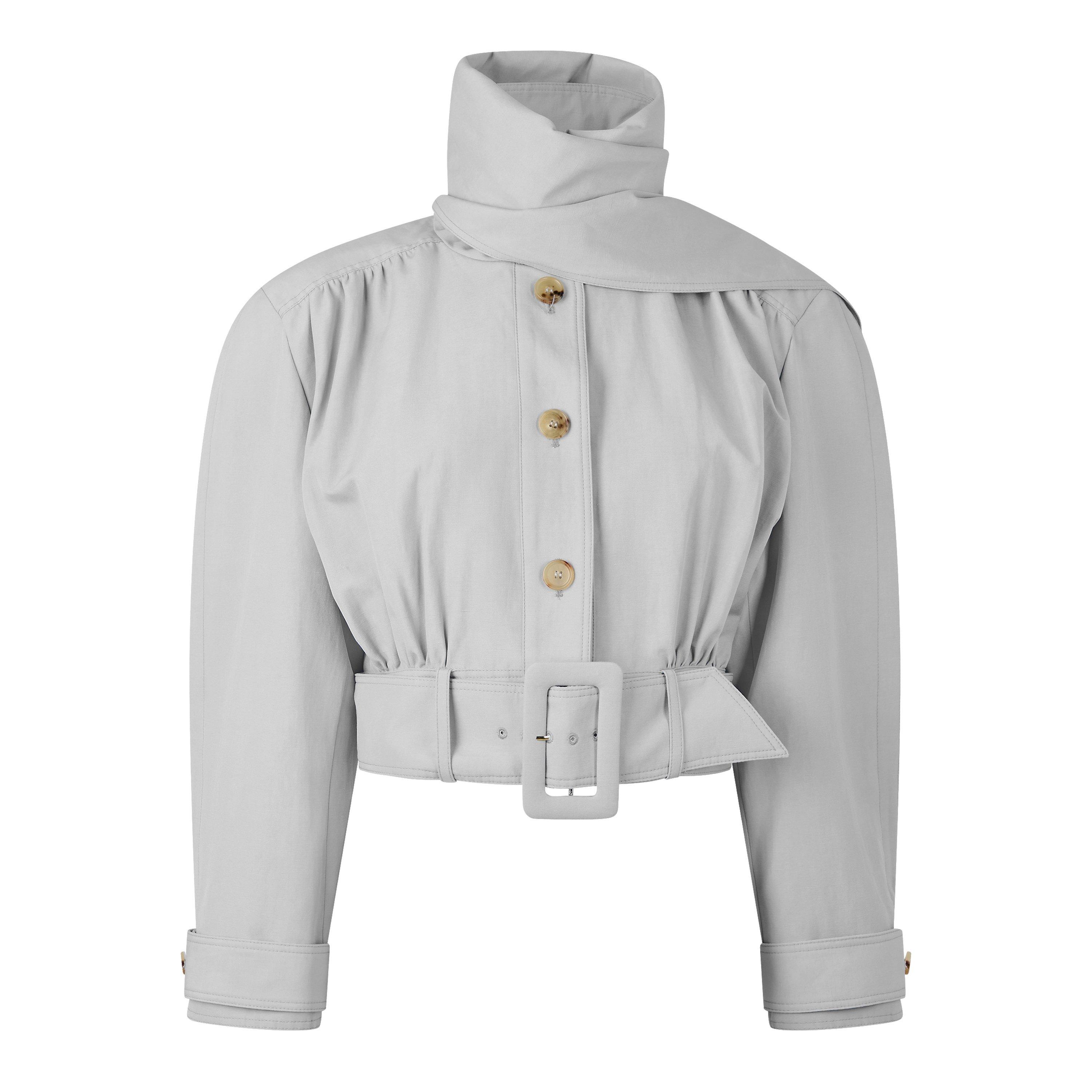Storm Grey - Chloe - Women's Leather Jacket - 1