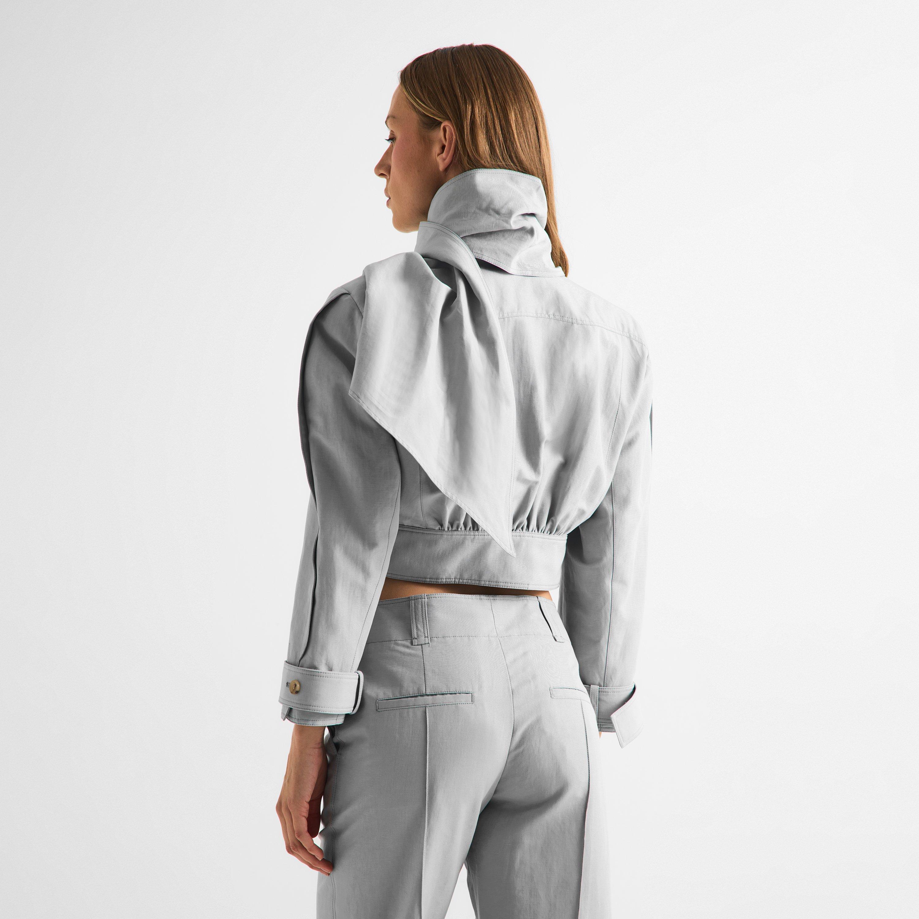 Storm Grey - Chloe - Women's Leather Jacket - 4