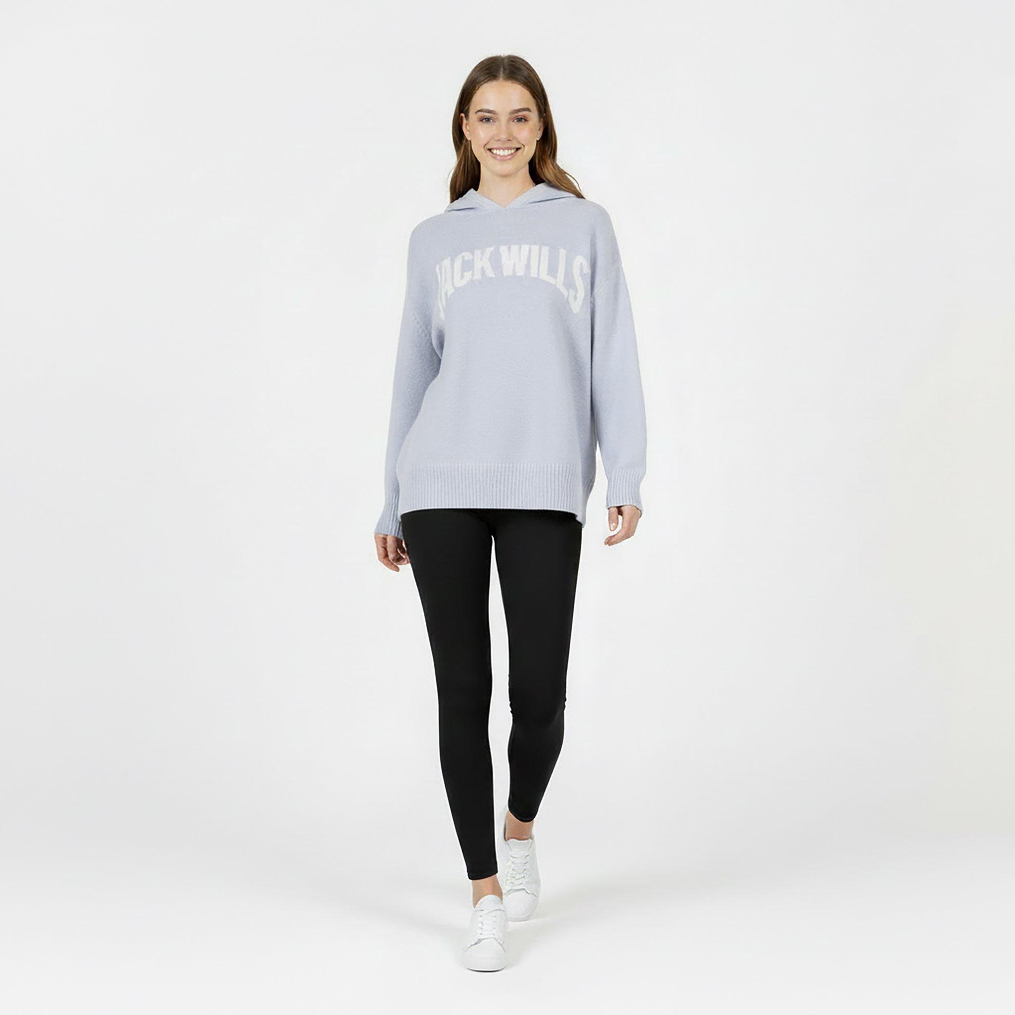 Grey Marl - Jack Wills - Women's BrandedHood Knitted Hoodie - 5