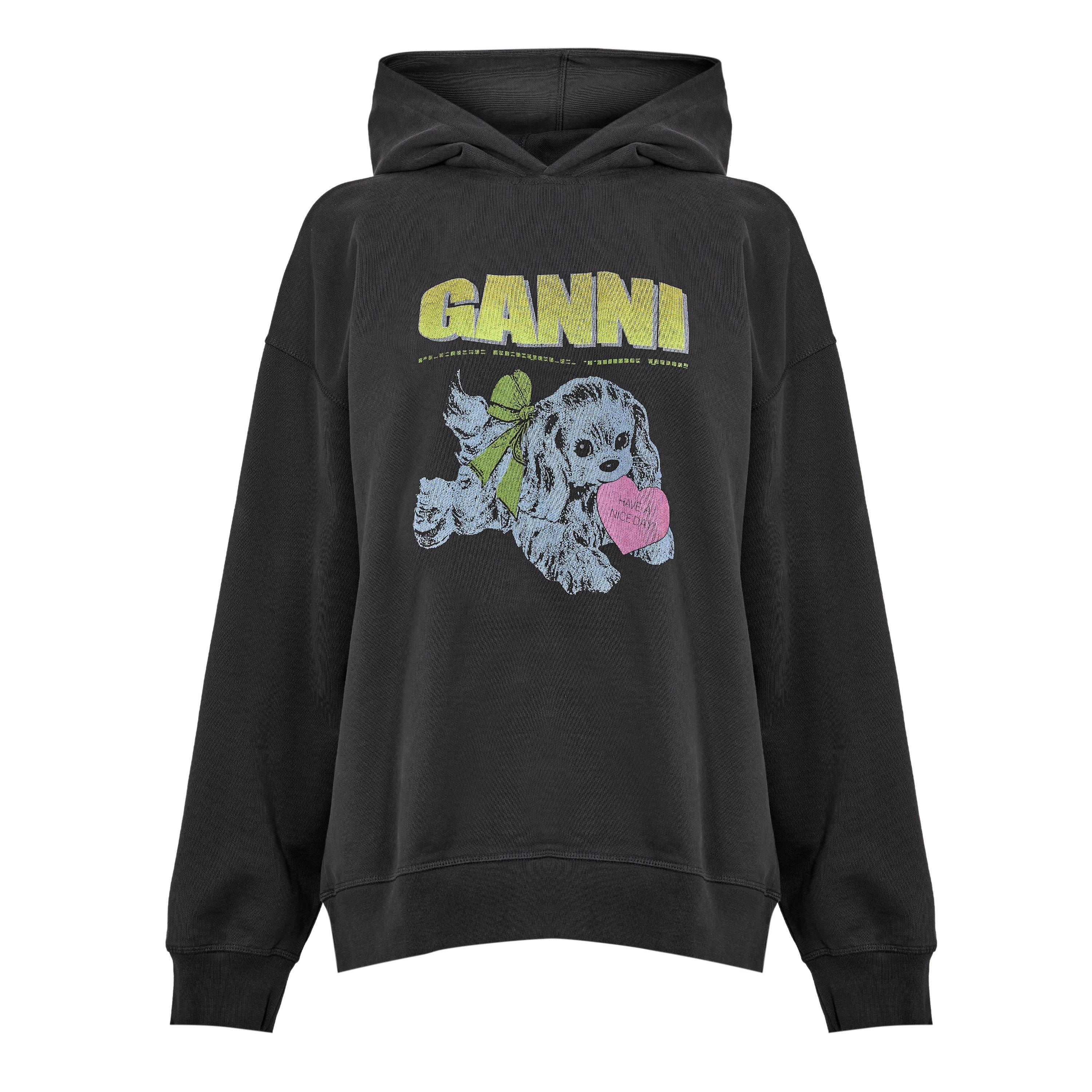 Ganni Women's Isoli Ovrsze Cropped Hoodie - Phantom - Size 10 (36)