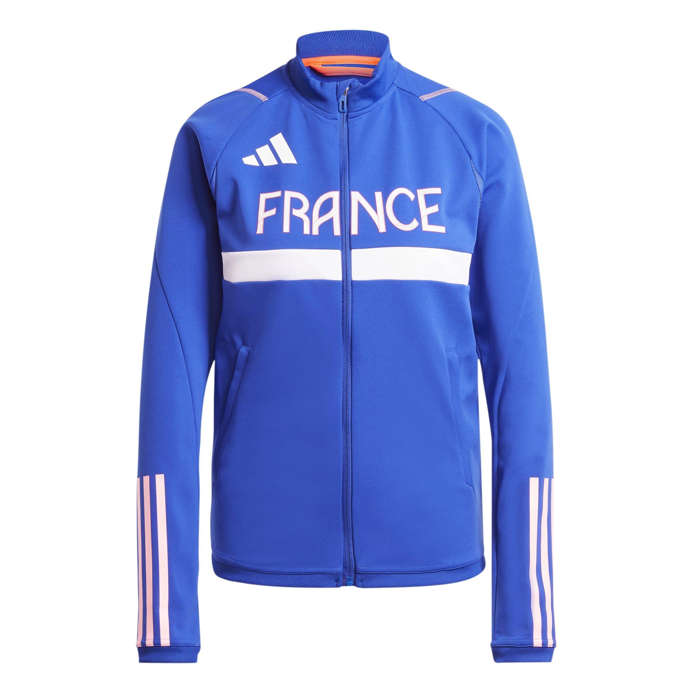 Adidas Women's Team France Aeroready Slim Fit Performance Training Jacket - Semi Lucid Blue - 8 (XS)