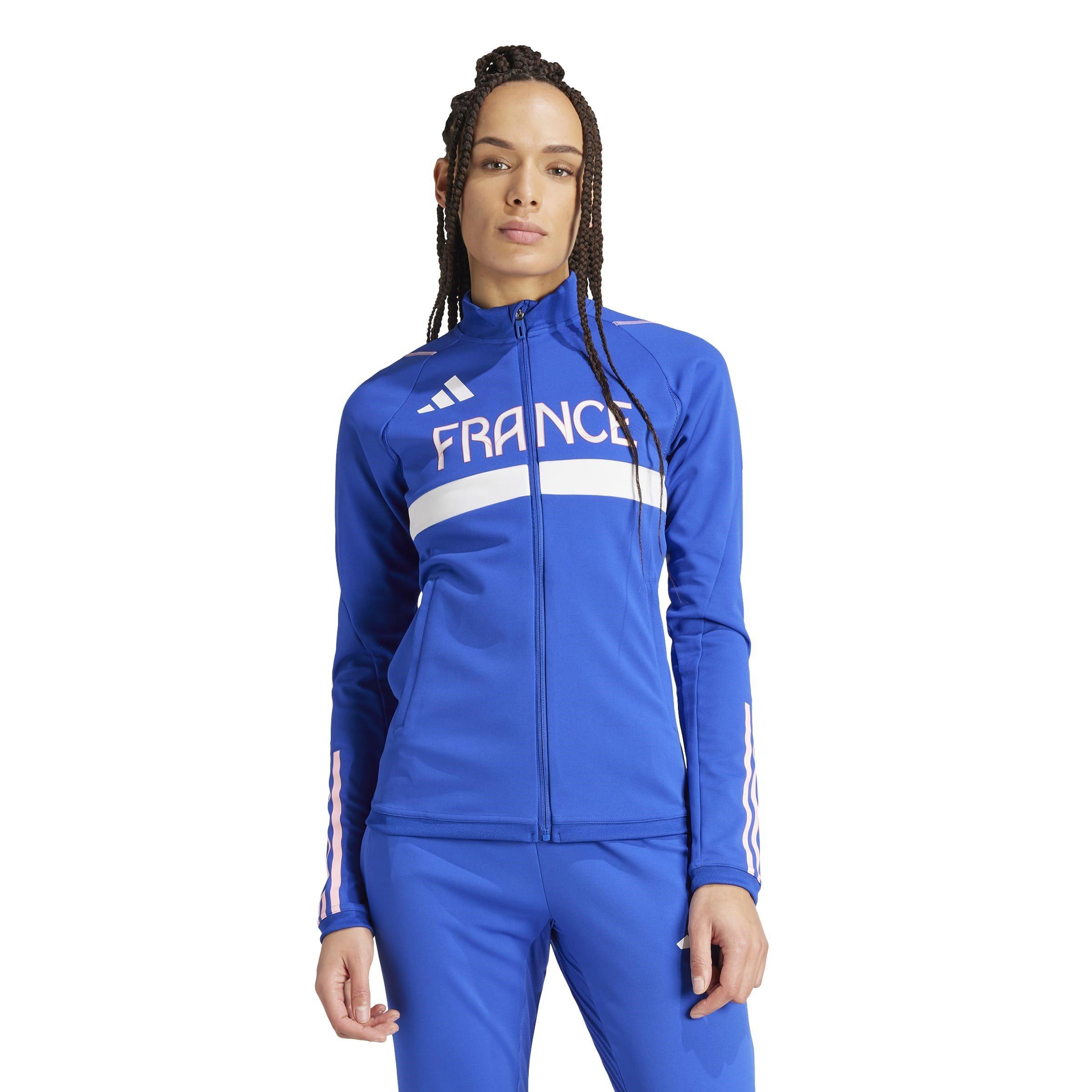 Polu prozirno plavo - adidas - Team France Training Track Top Womens - 2