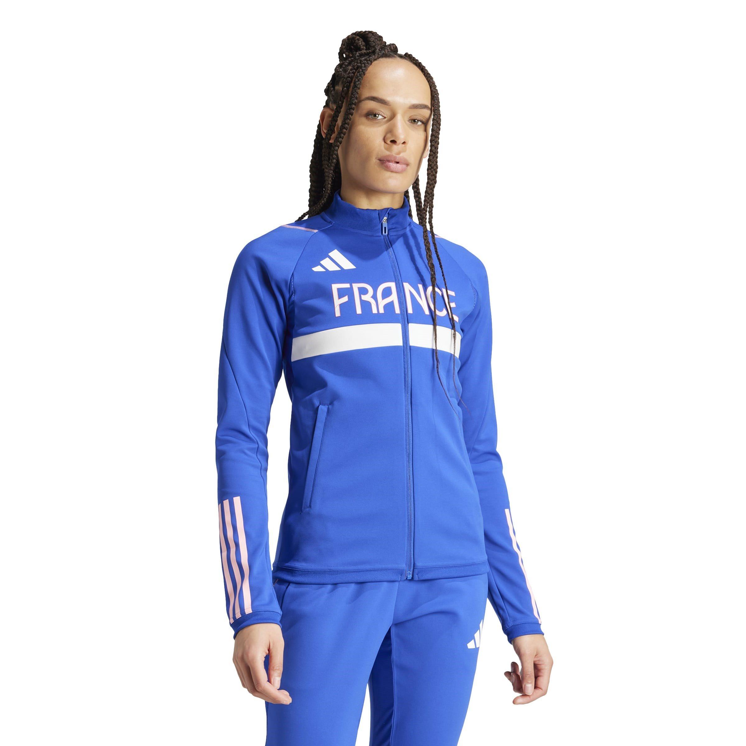 Polu prozirno plavo - adidas - Team France Training Track Top Womens - 4