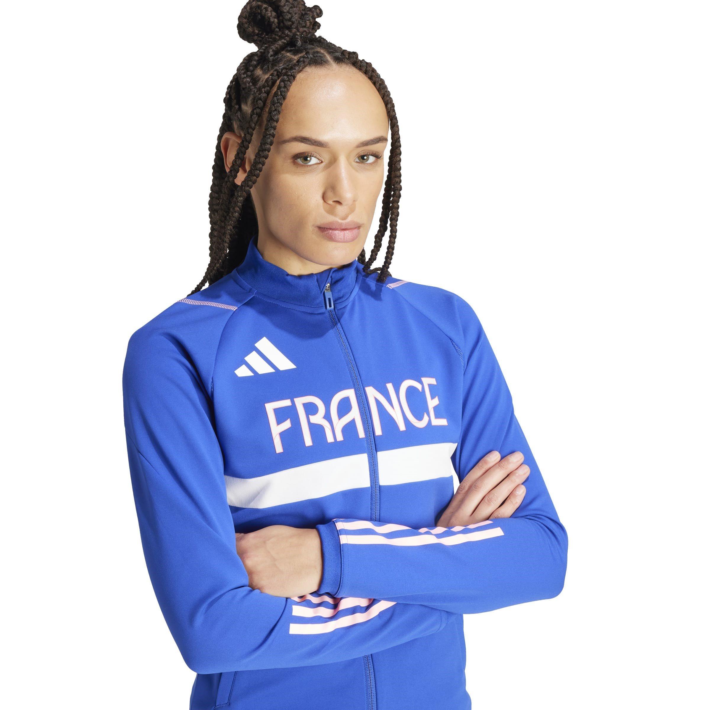 Polu prozirno plavo - adidas - Team France Training Track Top Womens - 5