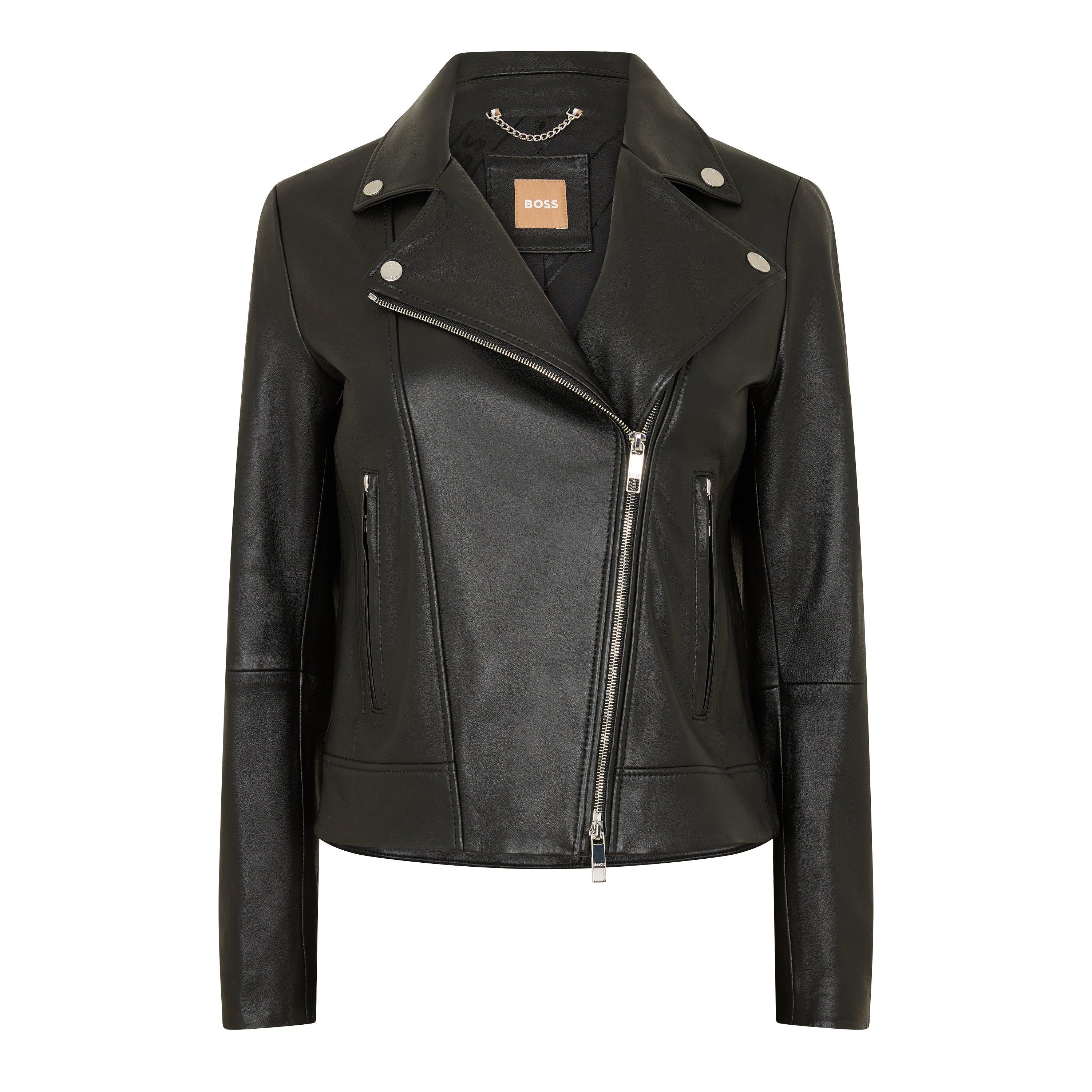 Black - Boss - Women's Sajin Leather Jacket - 1