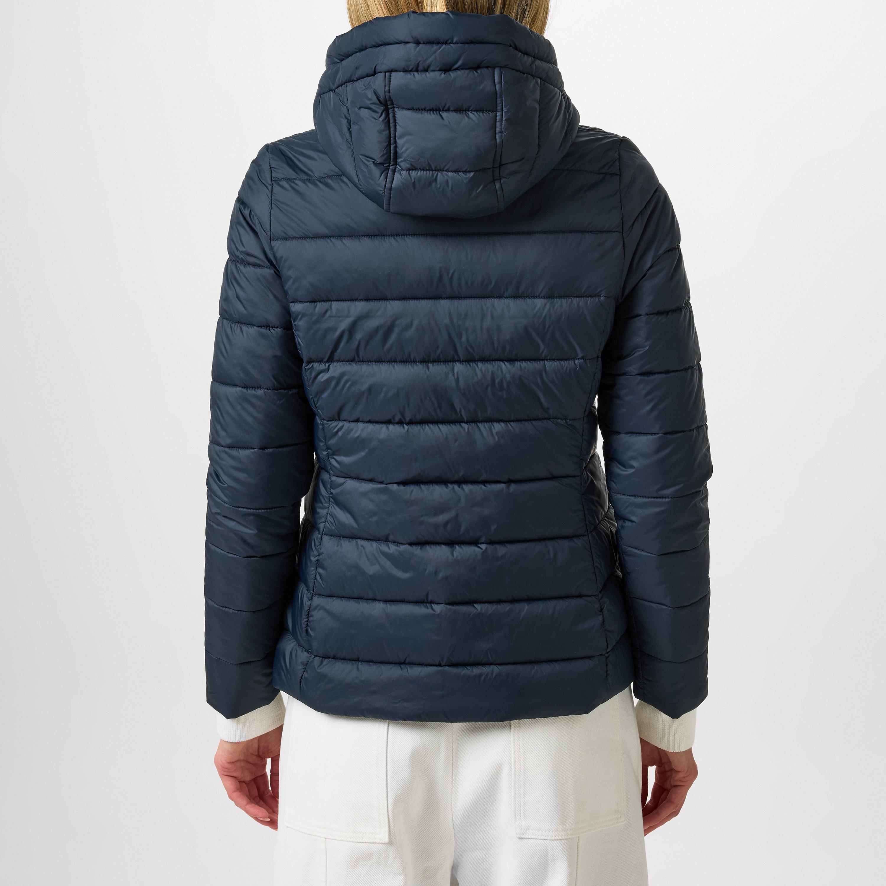 Dark Navy - Barbour - Women's Shaw Quilted Detachable Hood Long Sleeve Short Puffer Jacket - 3