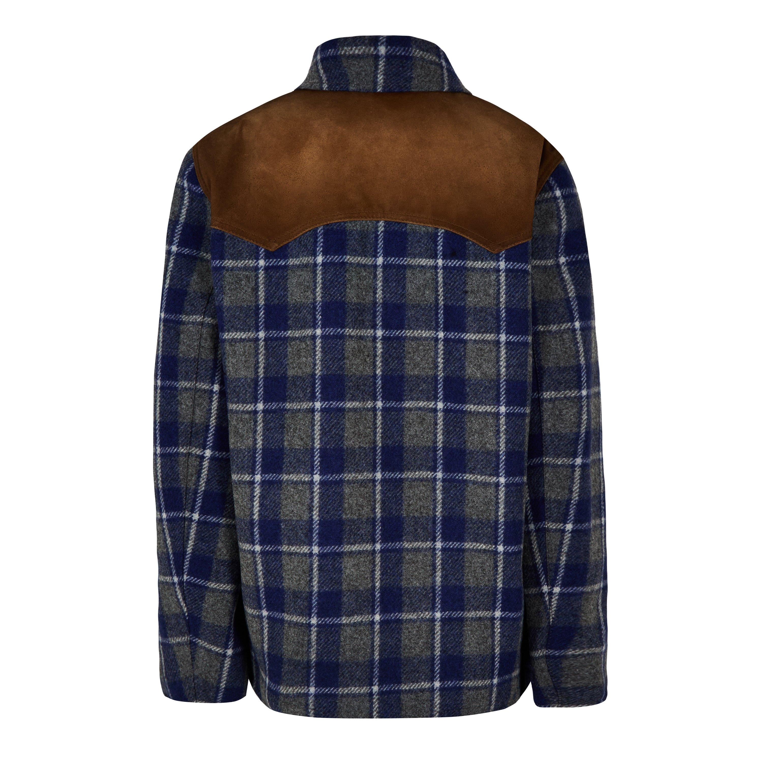 Ardesia Bluette - Miu Miu - Women's Suede Check Overshirt - 2