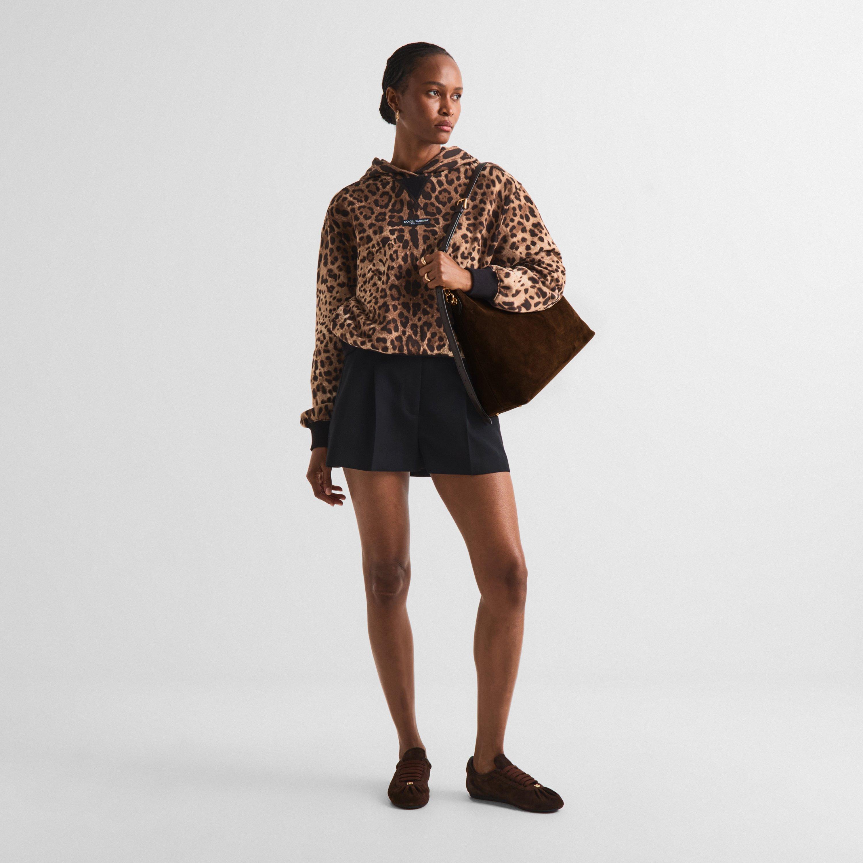 Leo - Dolce and Gabbana - Women's Over the Head Cotton Animal Print Oversized-Fit Hoodie - 5