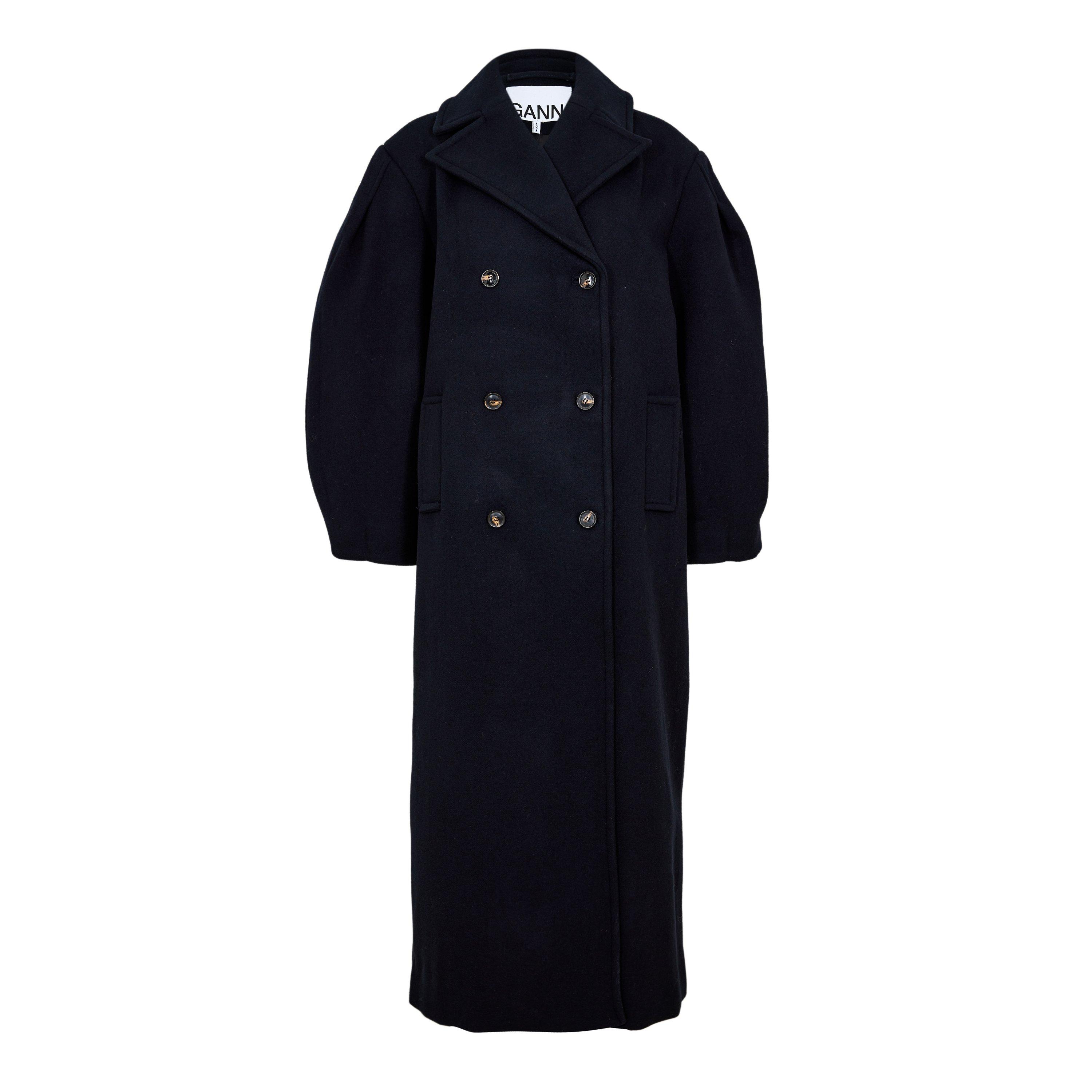 Ganni Women's Wool Peacoat - Sky Captain - Size 8 (34)