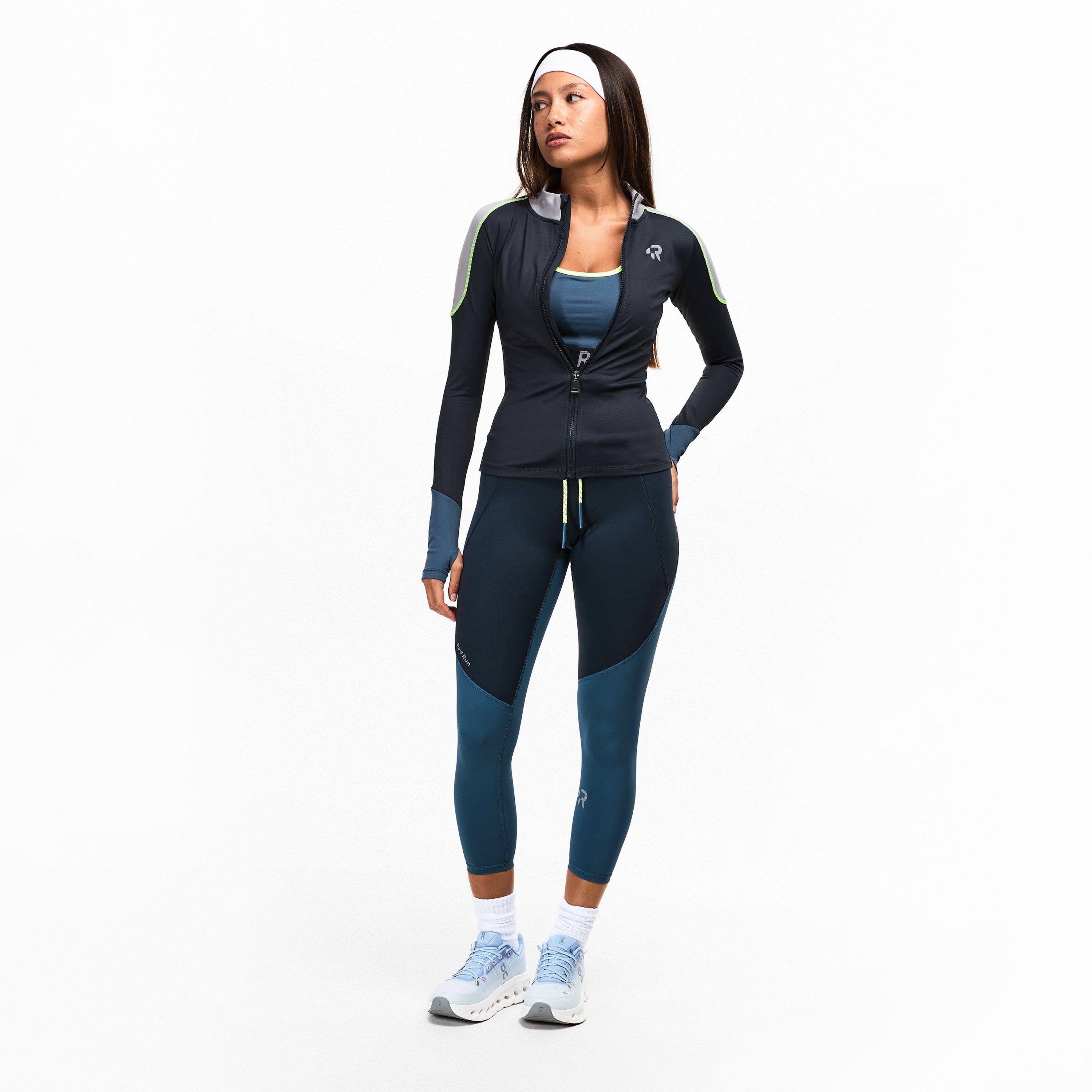 Charcoal - Red Run - Womens Full Zip Technical Top - 6