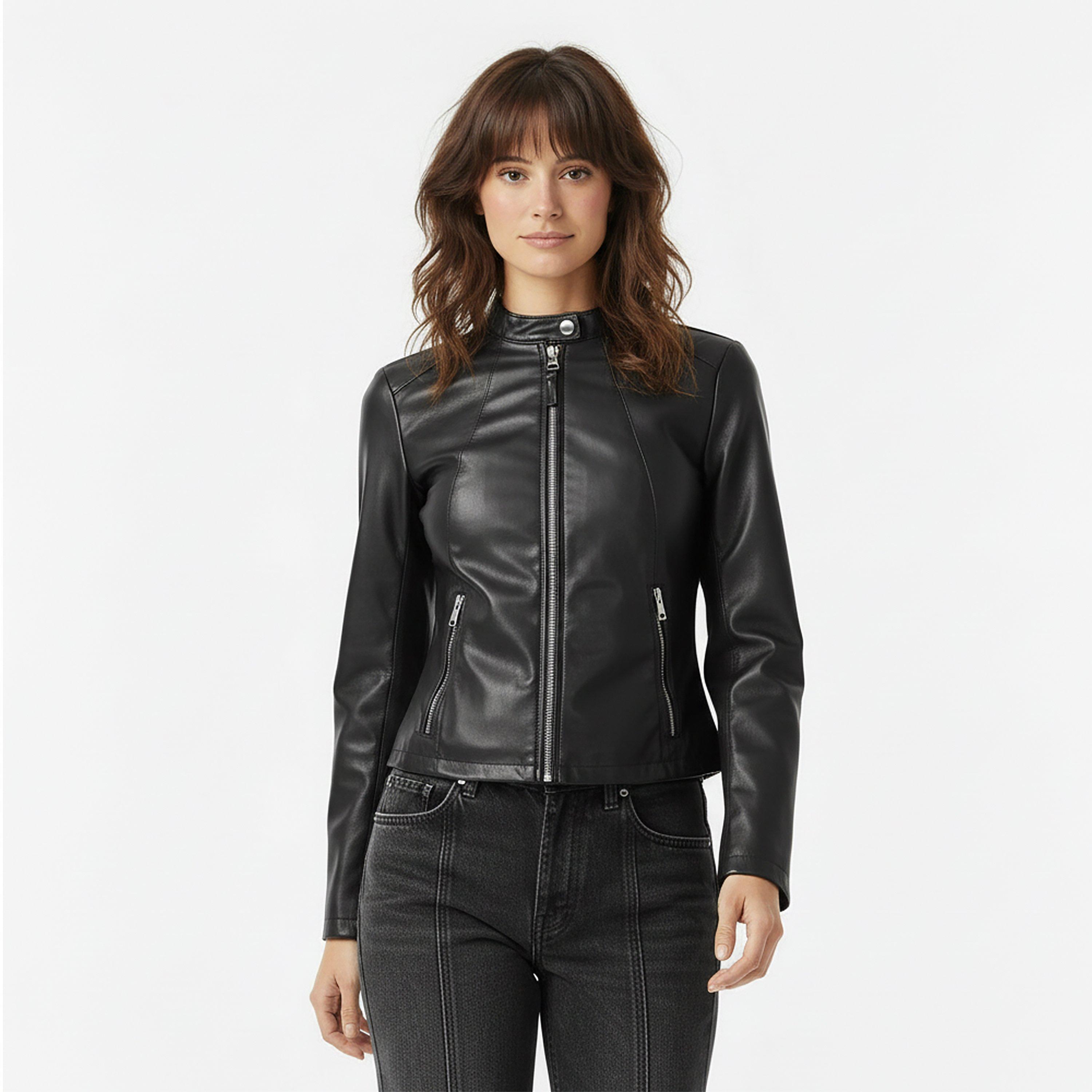 DKNY Women's Faux Leather Jacket | Flannels