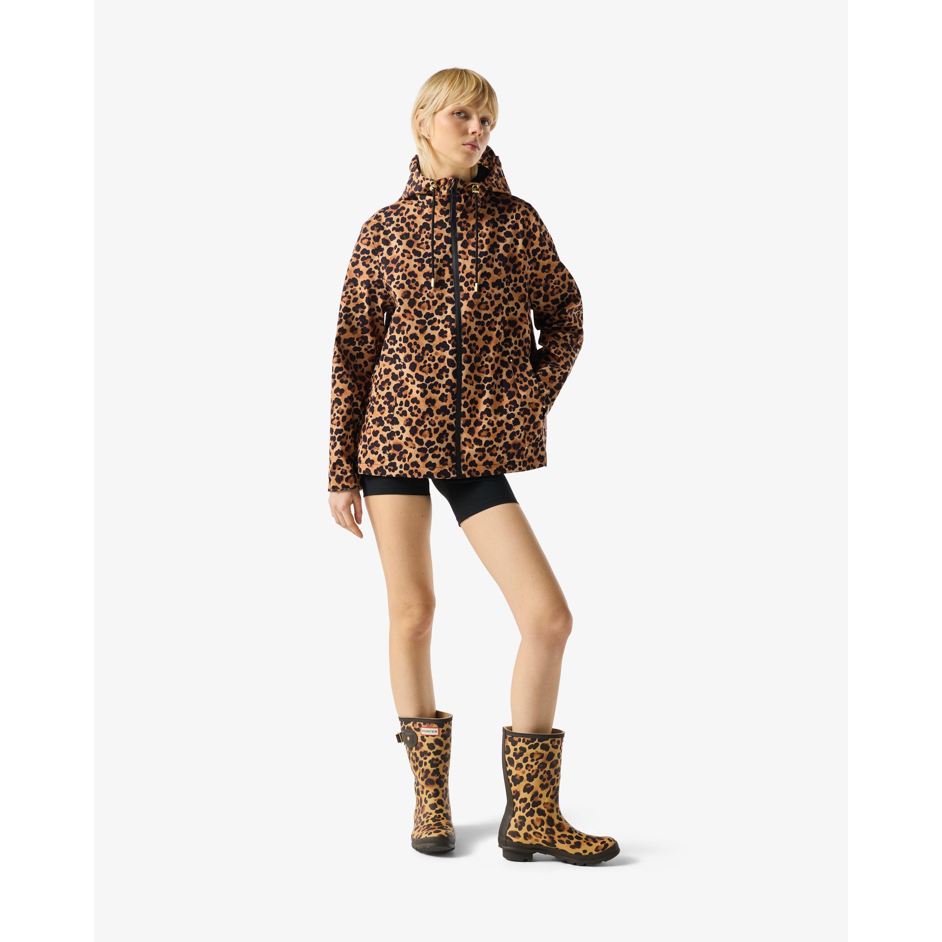 Hunter Women's Rain Anorak Jacket - Leopard Pr - Size 8 (XS)