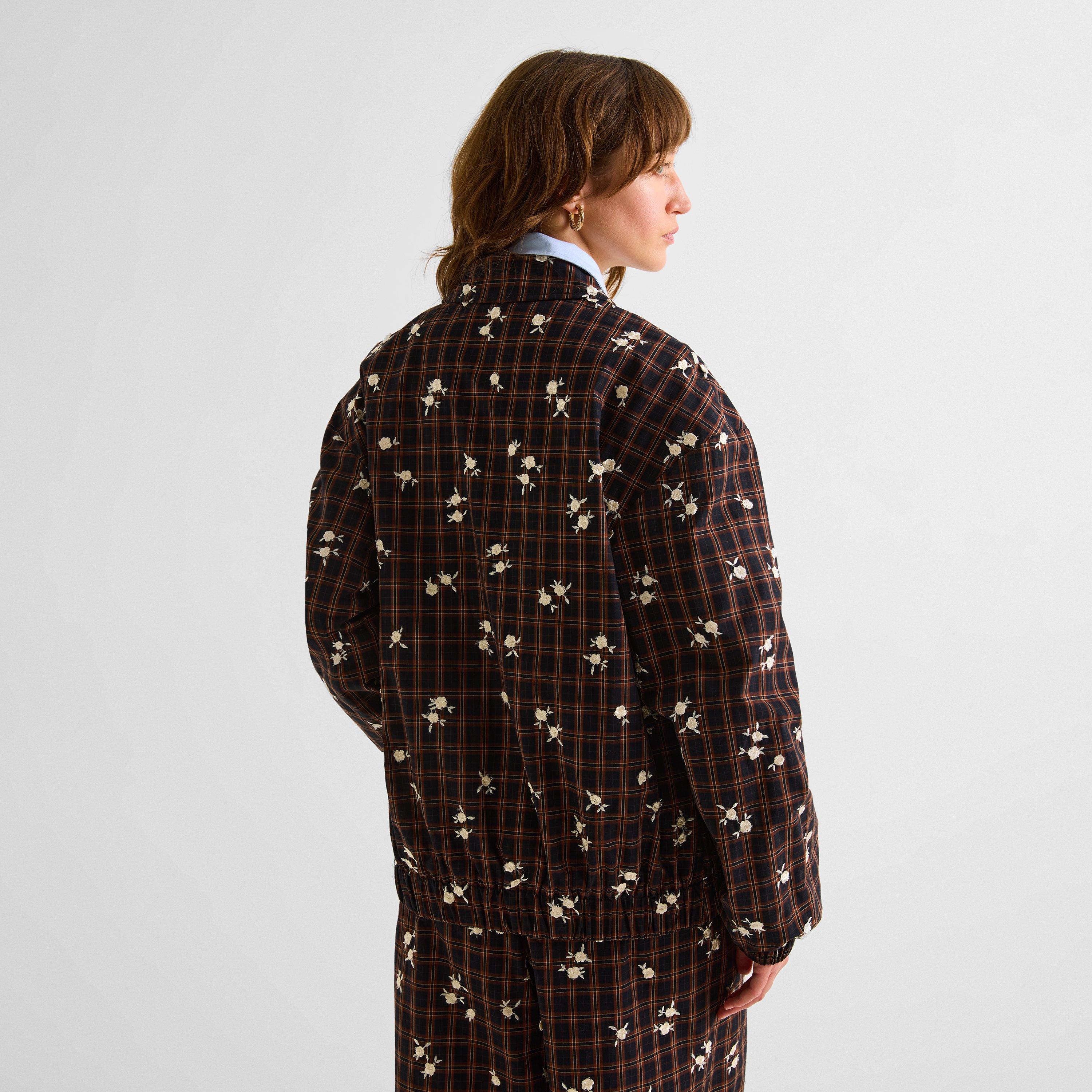 Brown - Ganni - Women's Dyed Bomber Jacket - 4