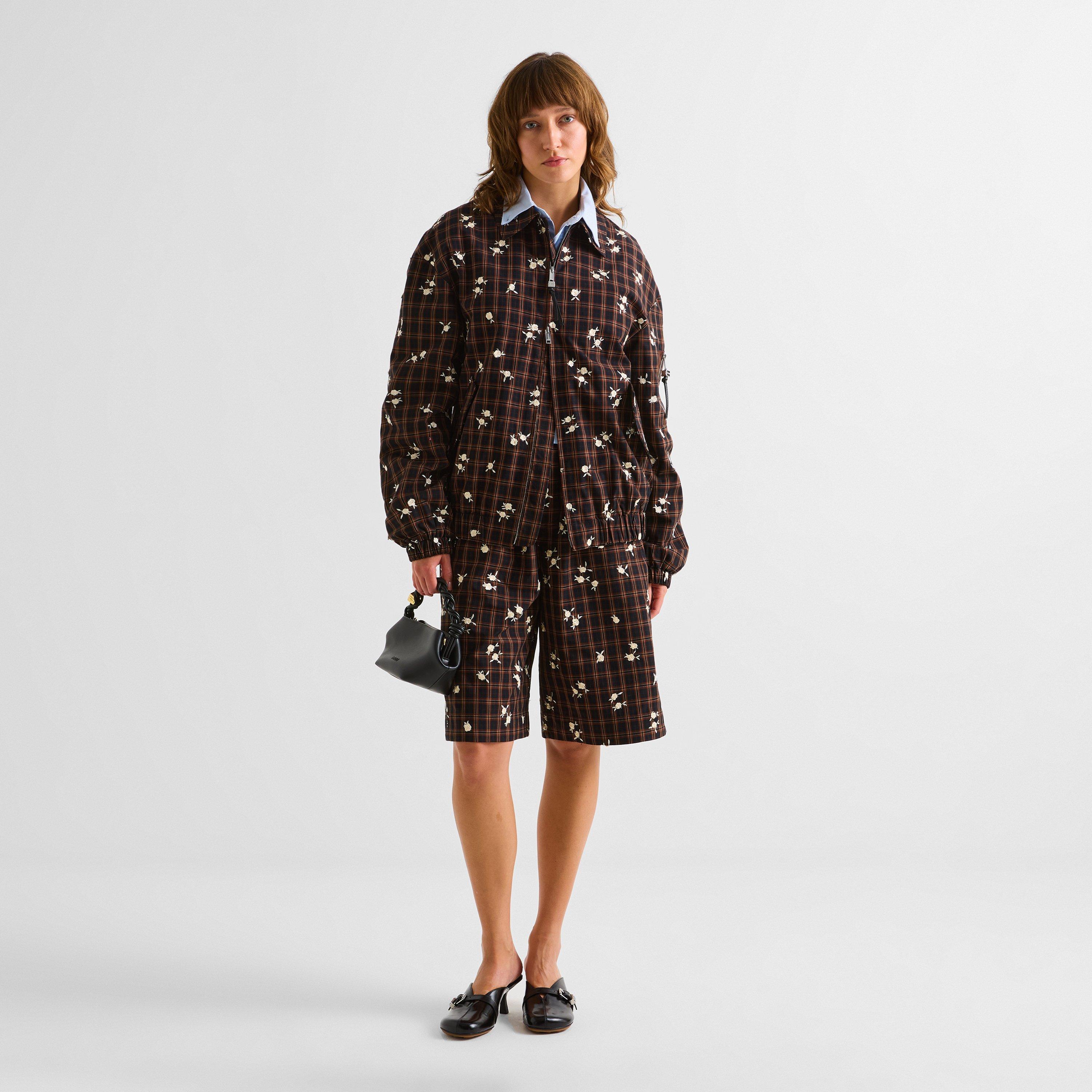 Brown - Ganni - Women's Dyed Bomber Jacket - 6