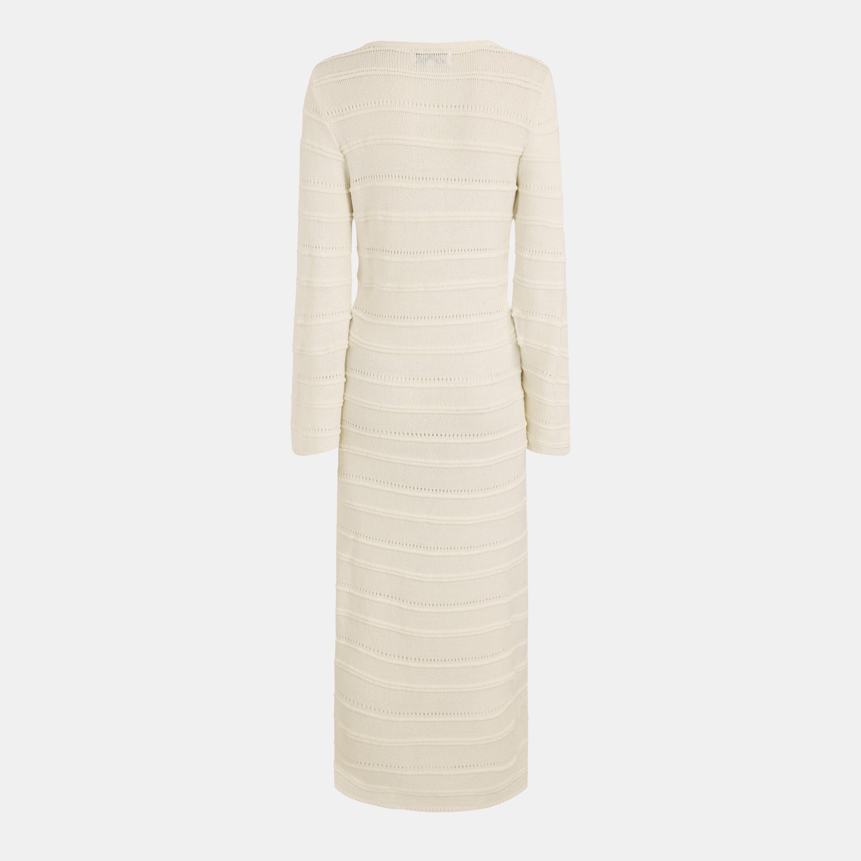 White - AmyLynn - Long Knitted Jumper Dress - 2
