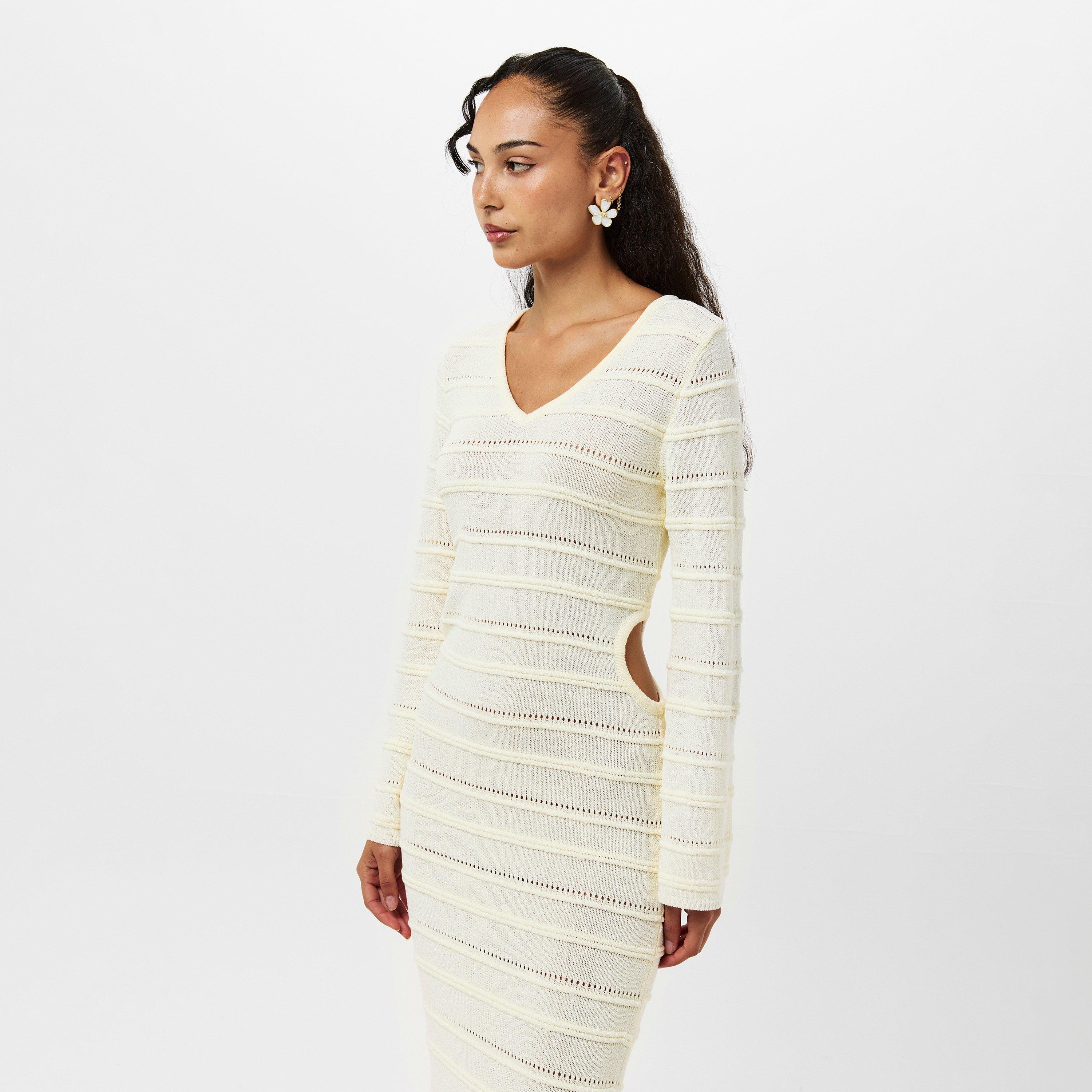 White - AmyLynn - Long Knitted Jumper Dress - 3
