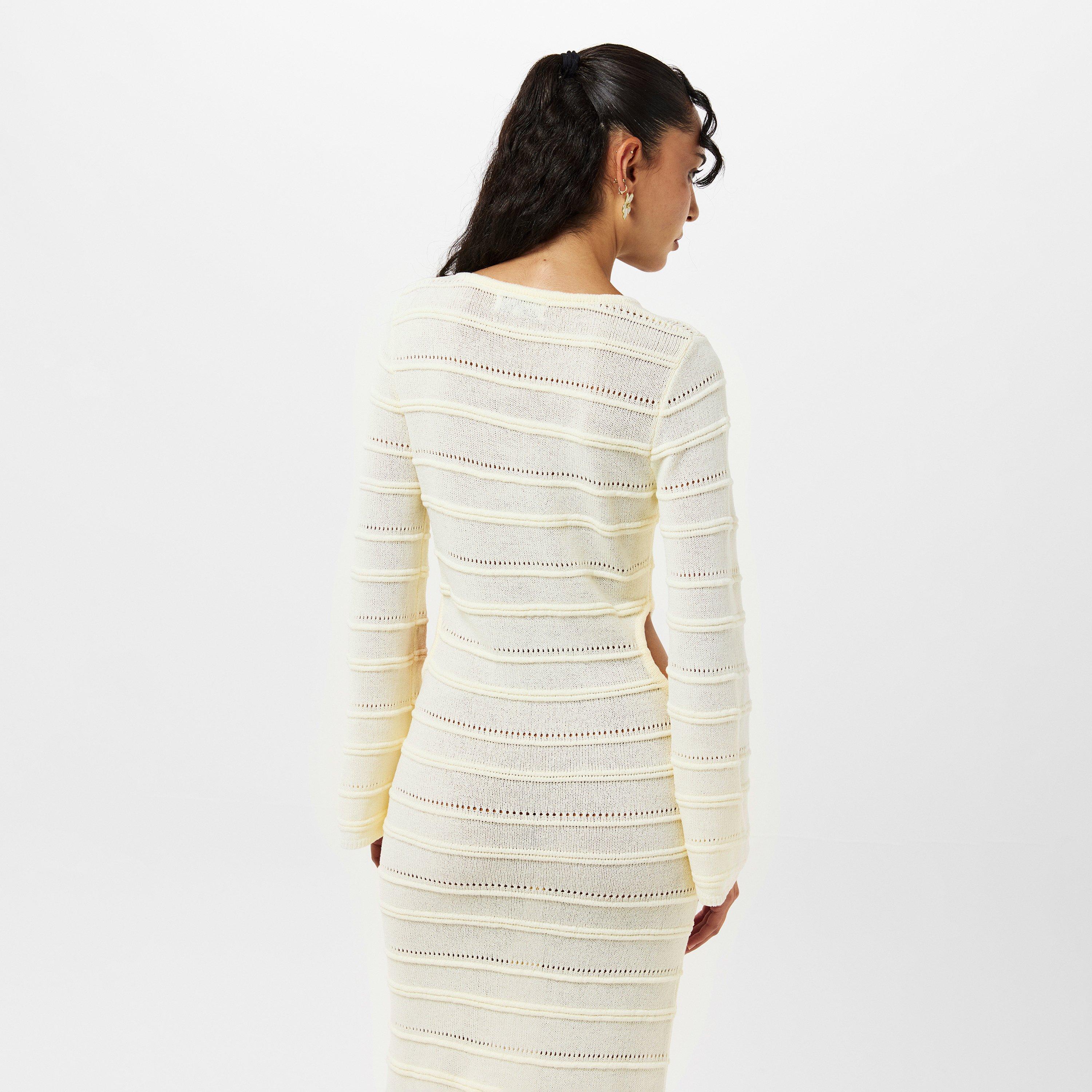 White - AmyLynn - Long Knitted Jumper Dress - 4