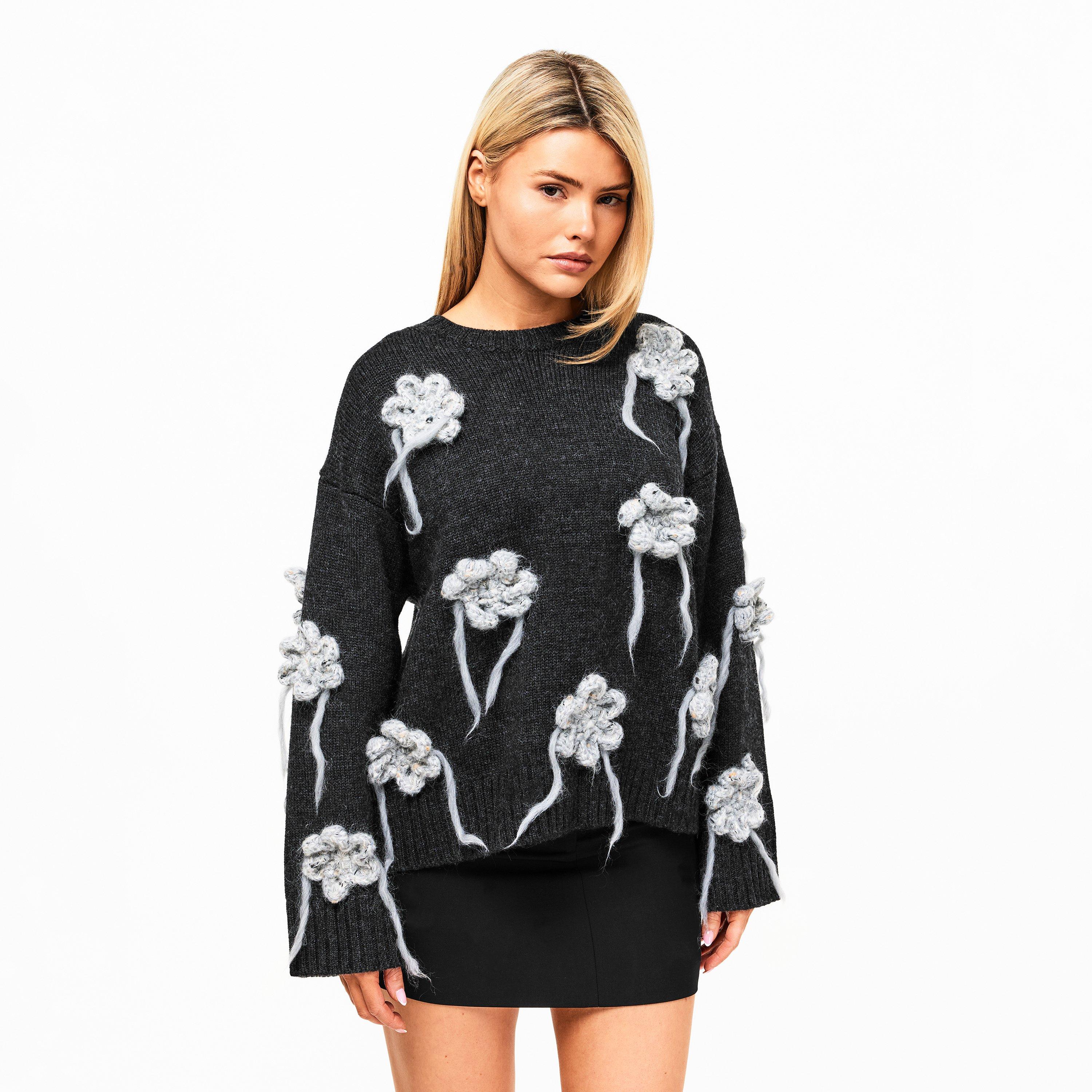 Phantom - Ganni - Women's Flwr Crochet Crew Sweatshirt - 3