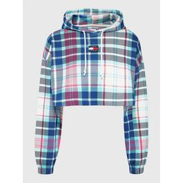 Tommy Jeans Cropped Tartan Hoodie