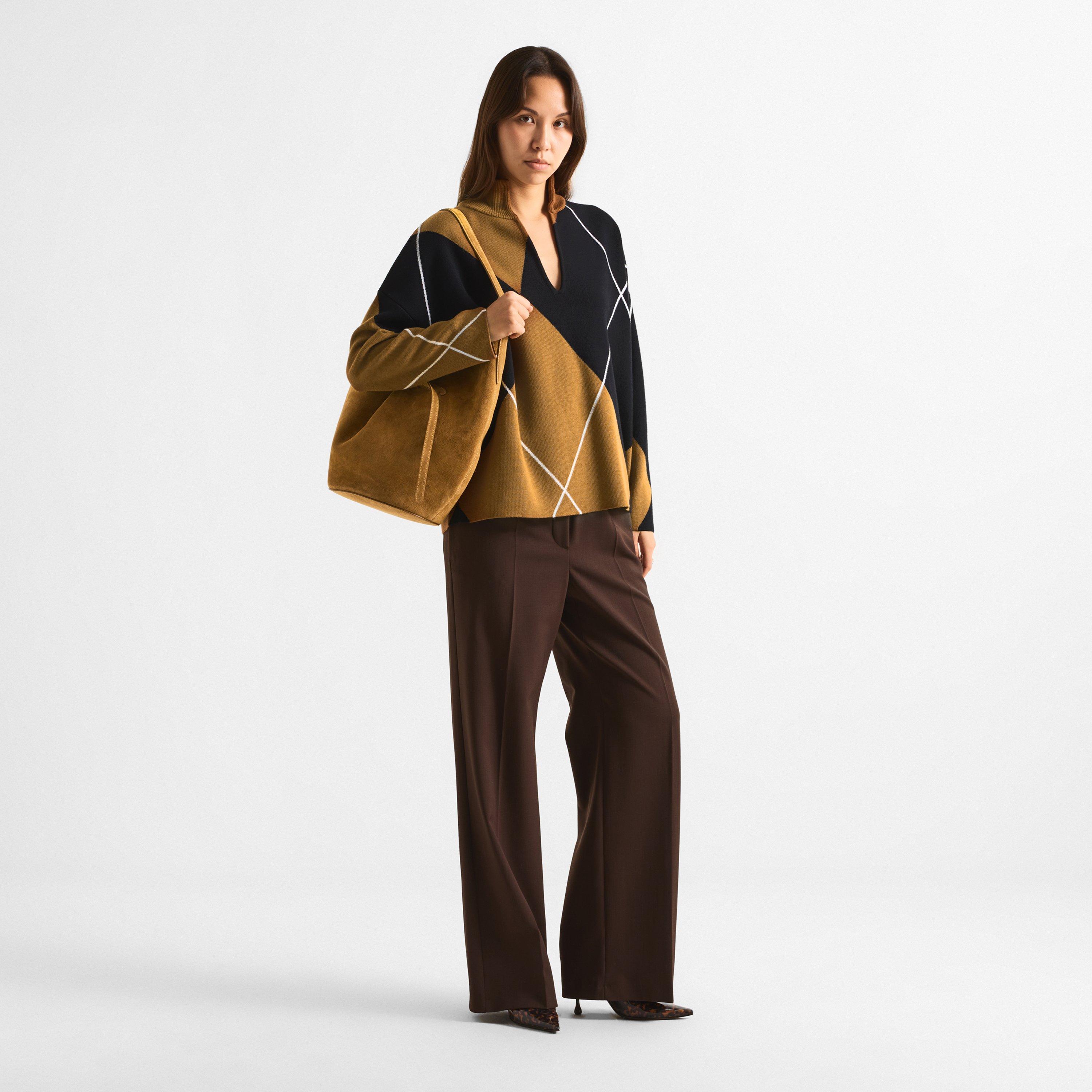 Tobacco Argail - Max Mara - Women's Mxmsala Wool Crew Sweater - 6