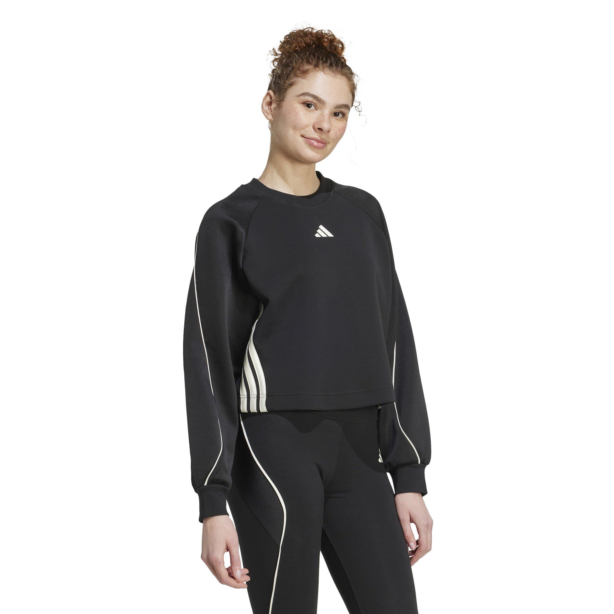 Zwart/Wit - adidas - Stadium 3-Stripes Crewneck Sweatshirt Womens - 4