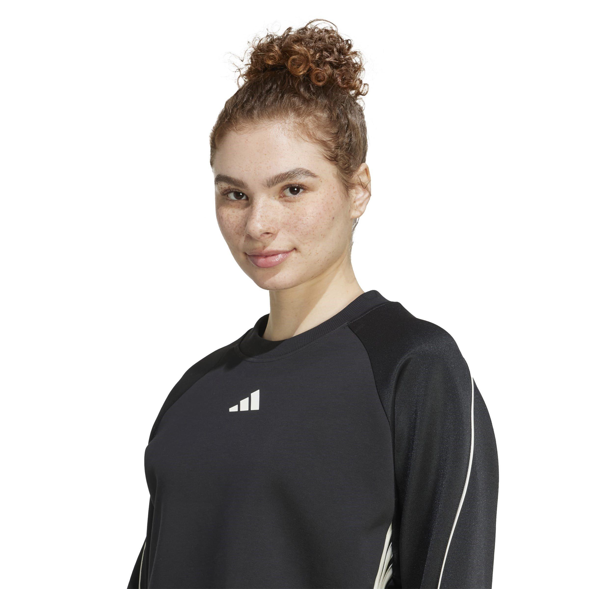 Zwart/Wit - adidas - Stadium 3-Stripes Crewneck Sweatshirt Womens - 5