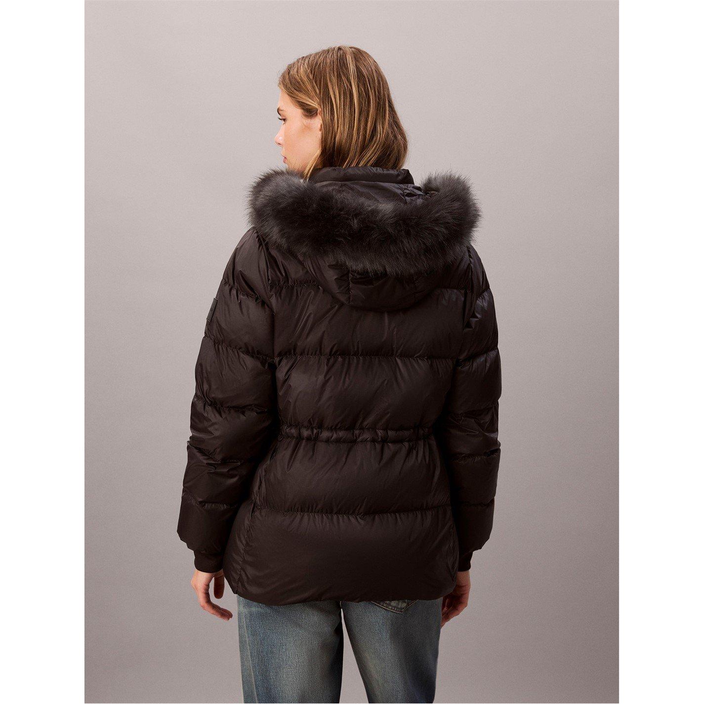 Black - Calvin Klein Jeans - Women's  Quilted Medium Puffer Jacket - 4