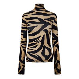 Off White Zebra Turtleneck