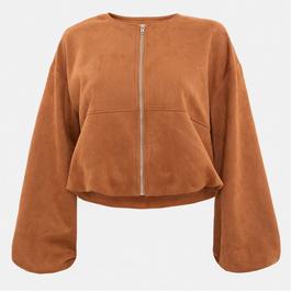I Saw It First Faux Suede Bubble Hem Jacket