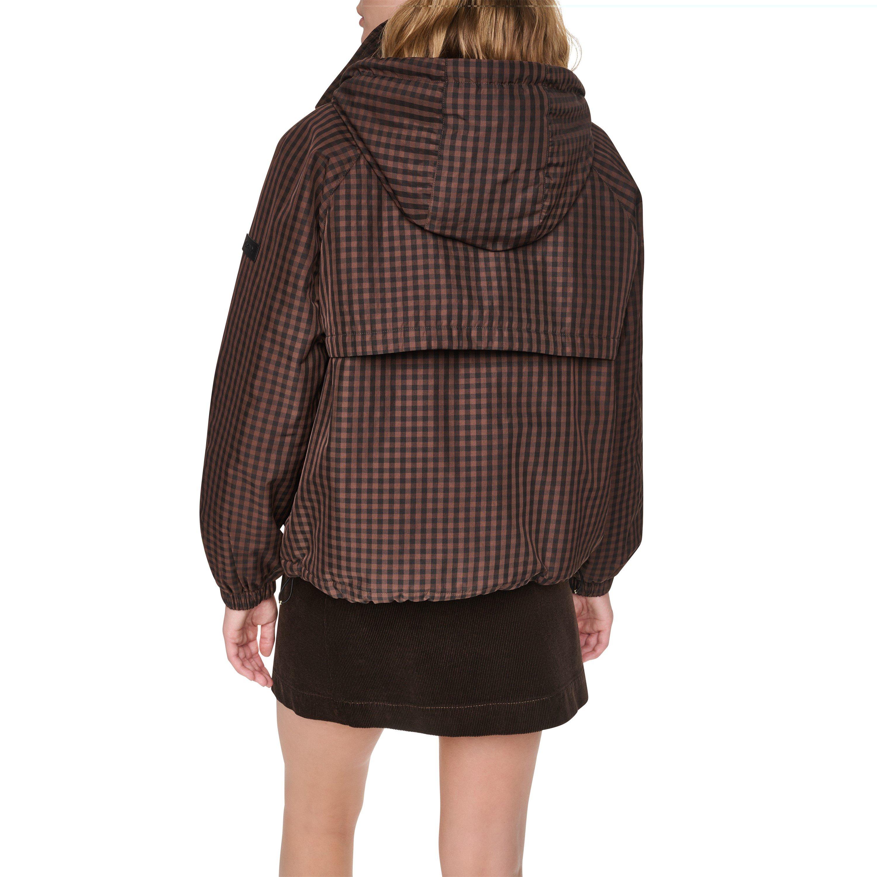 Brown Check - DKNY - Women's B62 DKNY Outerwear Water-Resistant Rain Jacket - 3