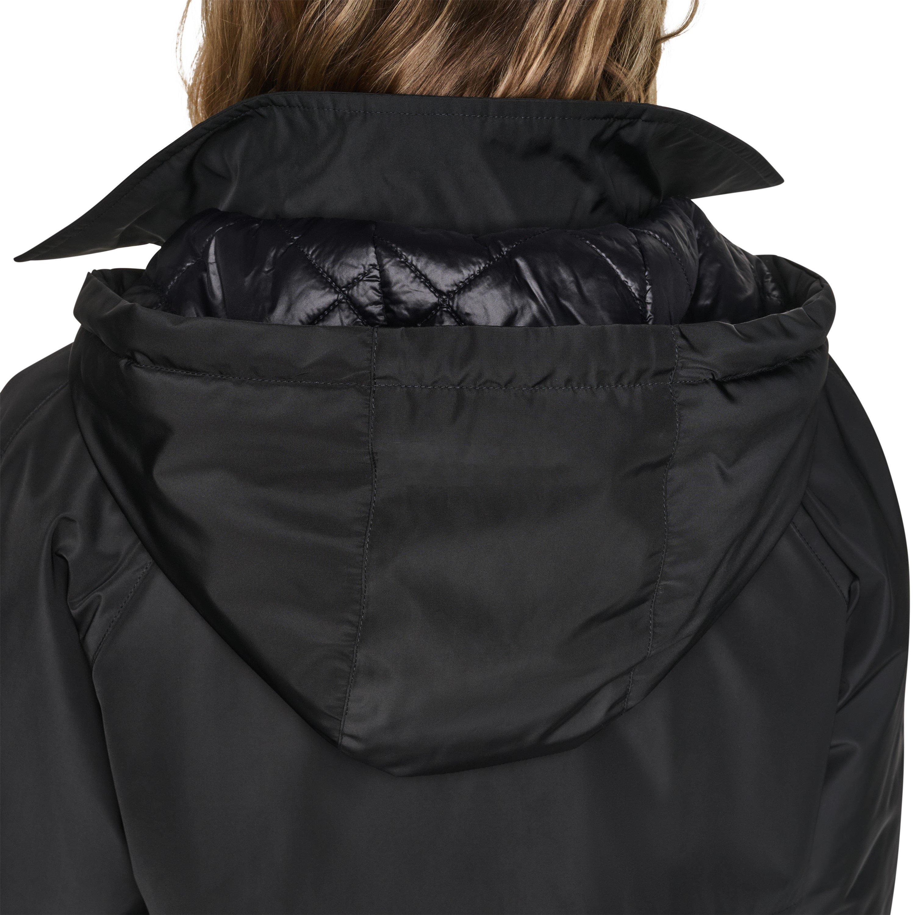 Black2 - DKNY - Womens Andrea Check Water-Resistant Rain Jacket - 4