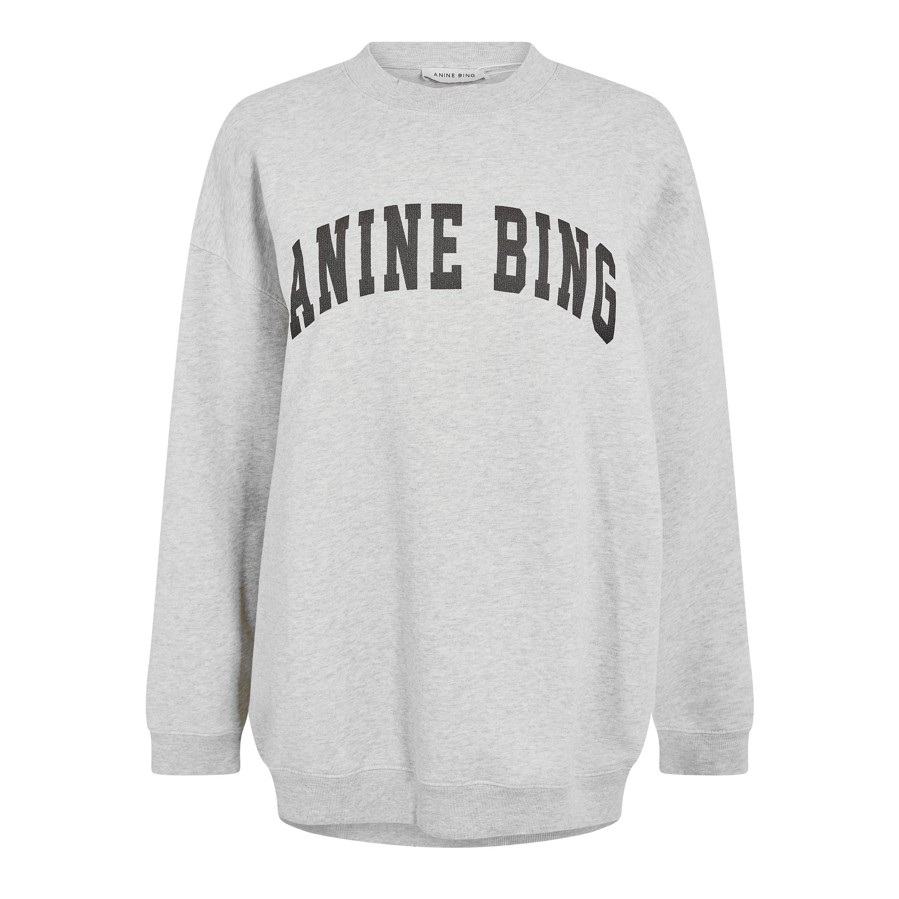 Anine Bing Womens Tyler Sweatshirt - Heather Grey - Size 8 (XS)
