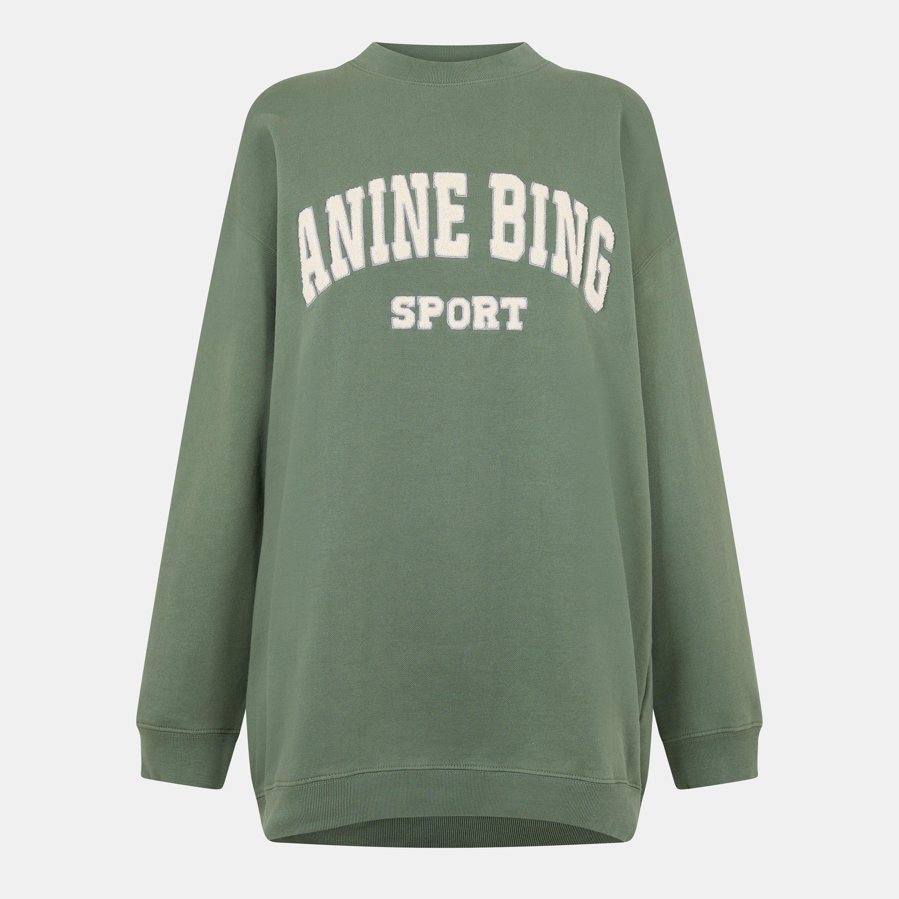 Anine Bing Womens Tyler Sweatshirt - Artichoke - Size 8 (XS)