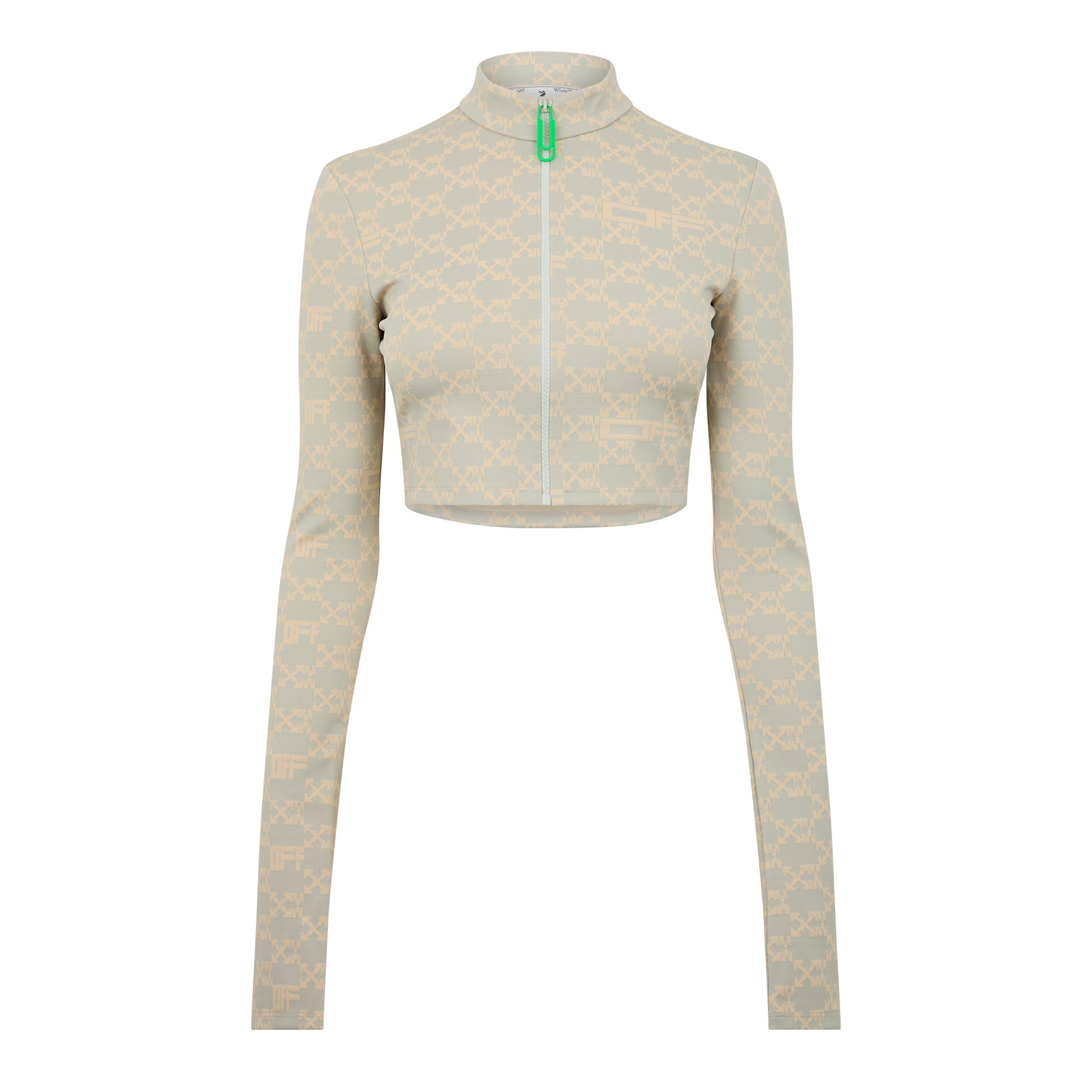 Green - Off White - Women's Mono Track Top Hoodie - 1
