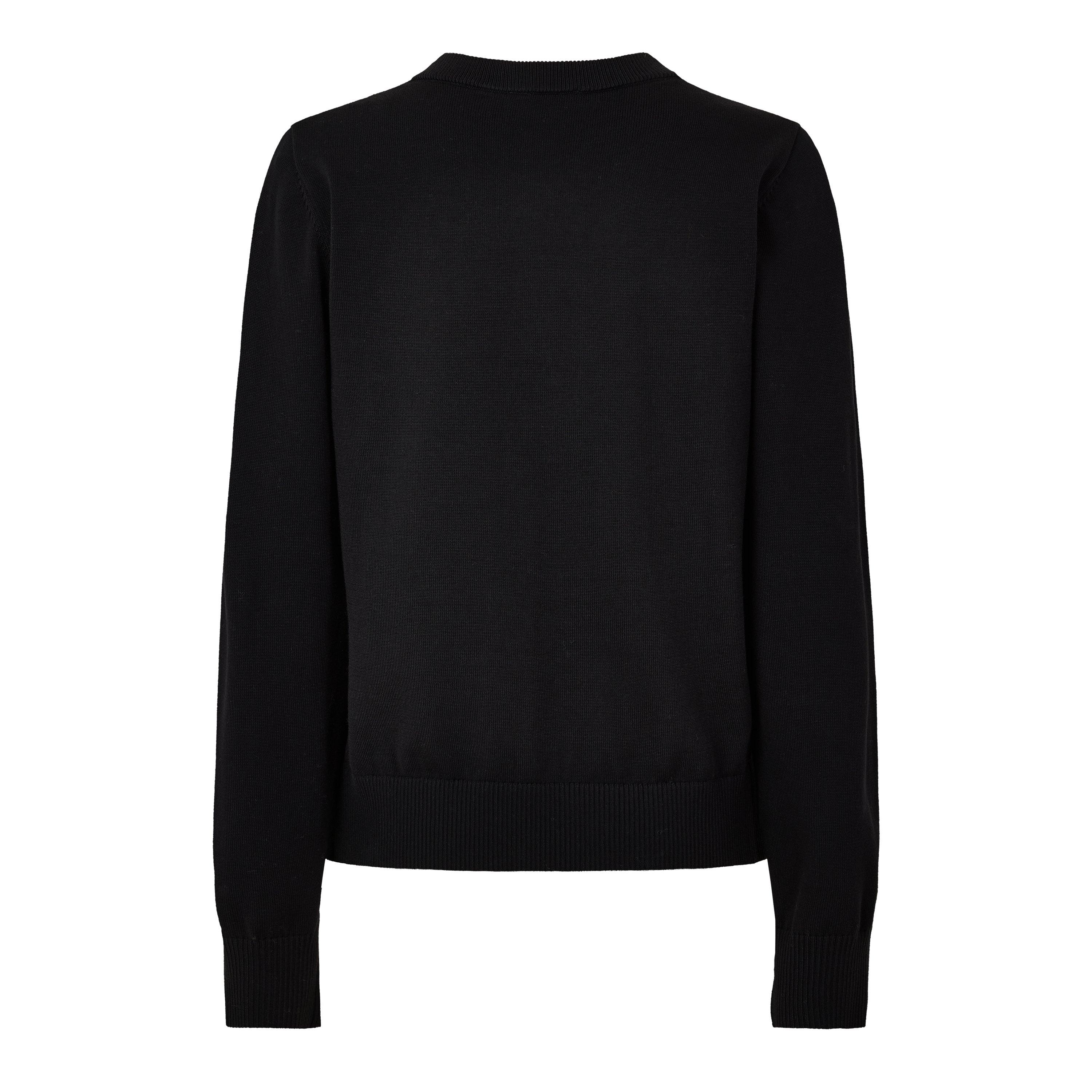 Black - Ganni - Women's Graphic Sweater Crew Sweatshirt - 2