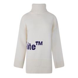 Off White Women's Logo Intarsia Turtleneck Sweater