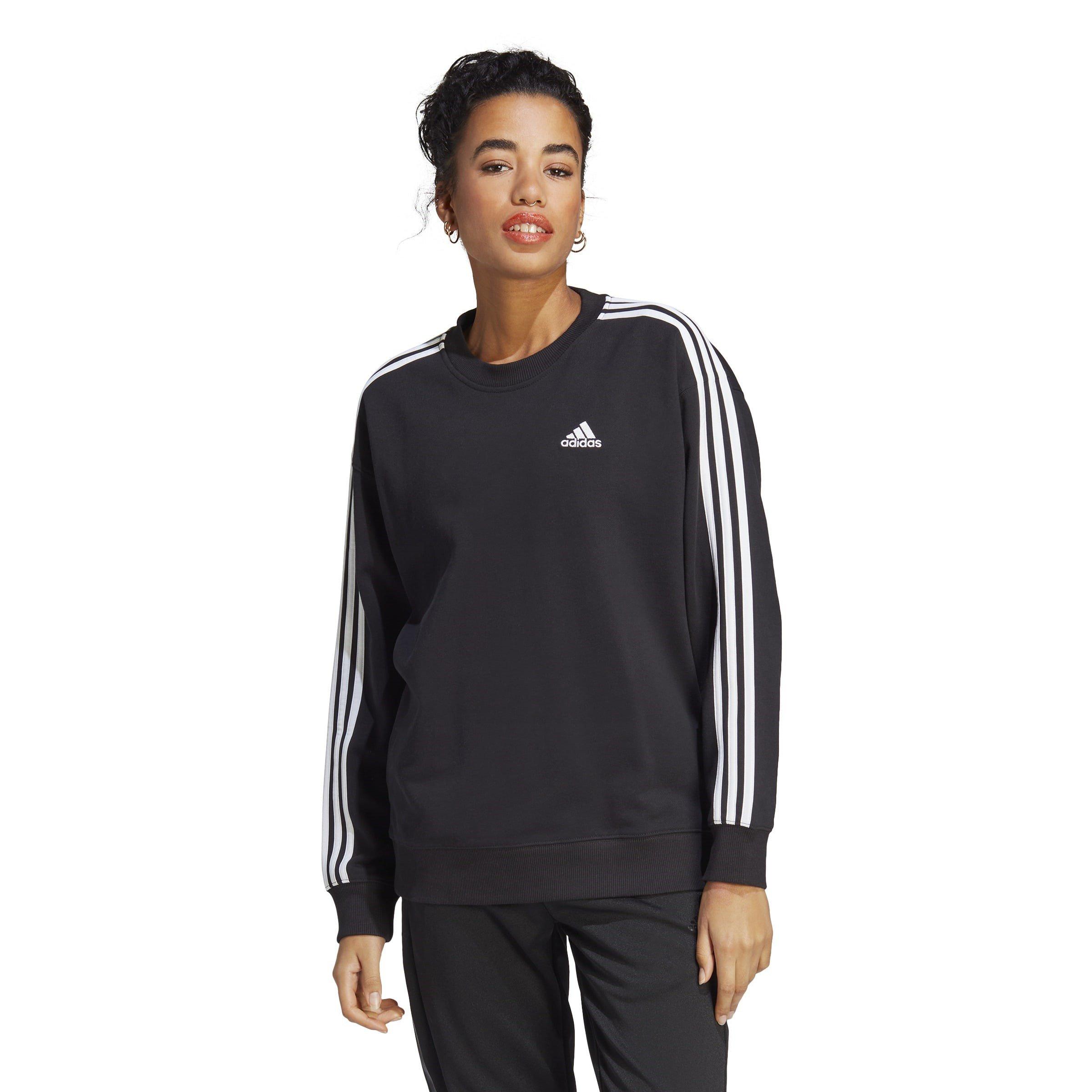 Black/White - adidas - Essentials Studio Lounge 3-Stripes Sweatshirt Womens - 2