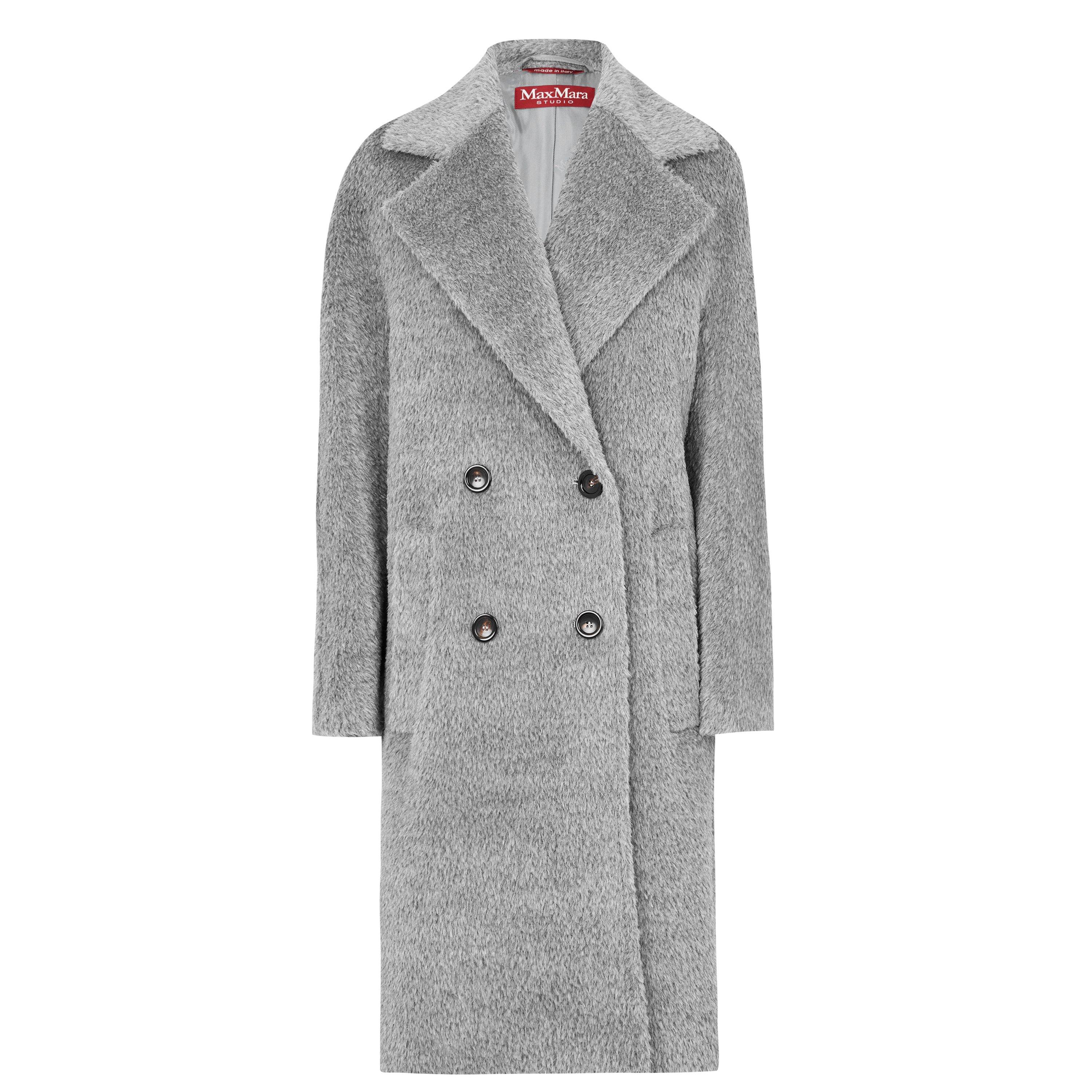 010 Medium G - Max Mara Studio - Women's Max Mara Wool Long Sleeve Double-Breasted Overcoat - 1