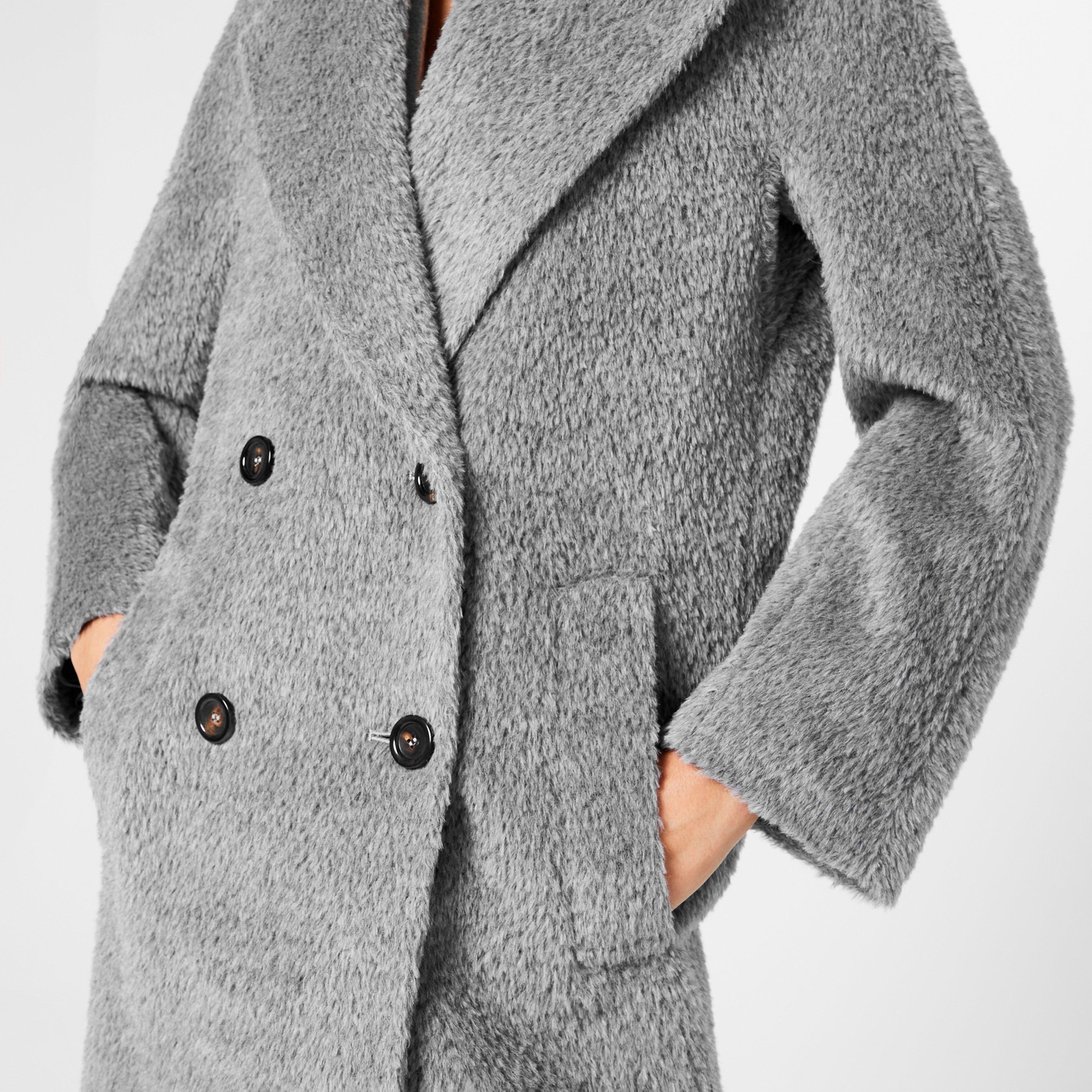 010 Medium G - Max Mara Studio - Women's Max Mara Wool Long Sleeve Double-Breasted Overcoat - 4