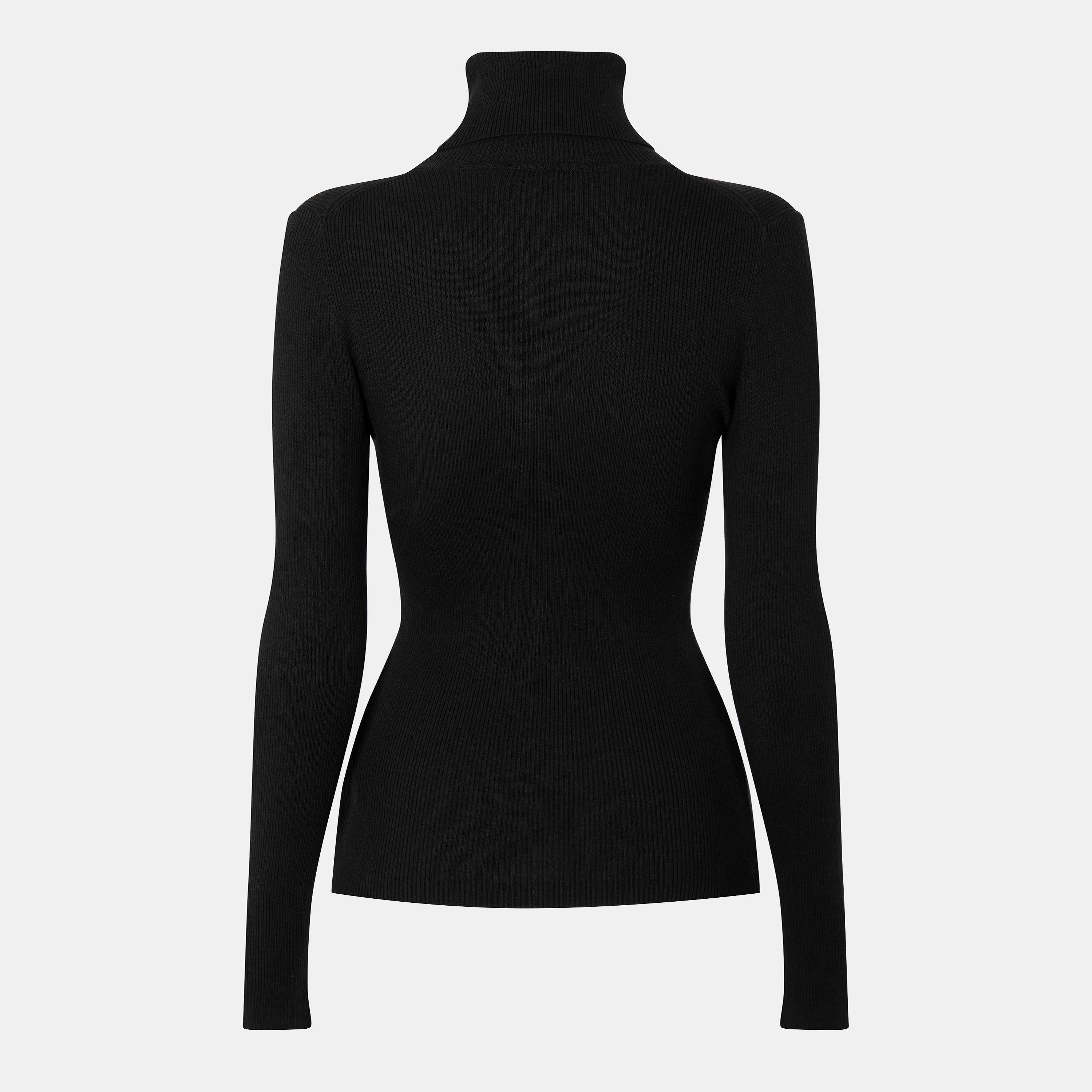 Black - Calvin Klein Jeans - Women's Roll Neck Knitted Top - 2
