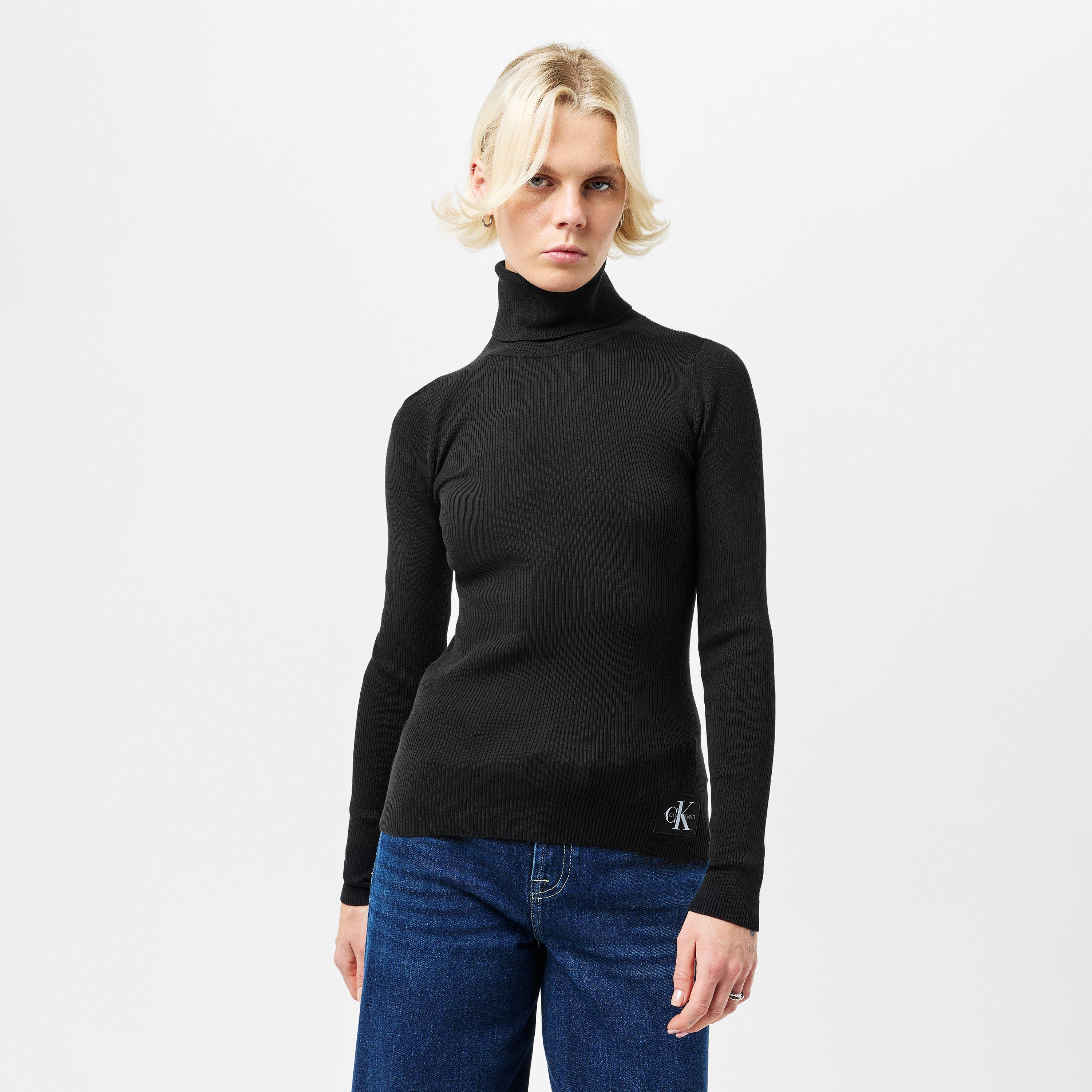 Black - Calvin Klein Jeans - Women's Roll Neck Knitted Top - 3