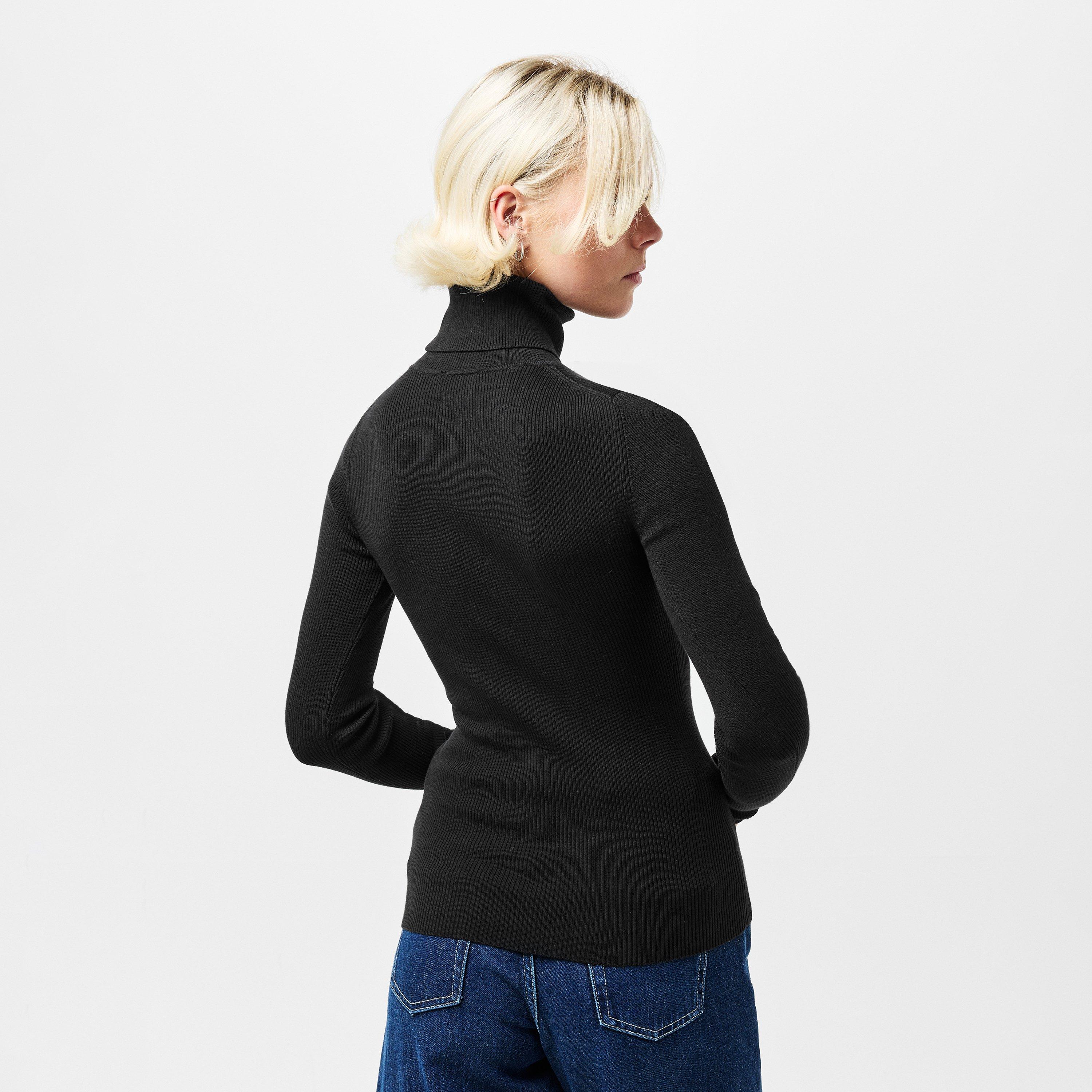 Black - Calvin Klein Jeans - Women's Roll Neck Knitted Top - 4
