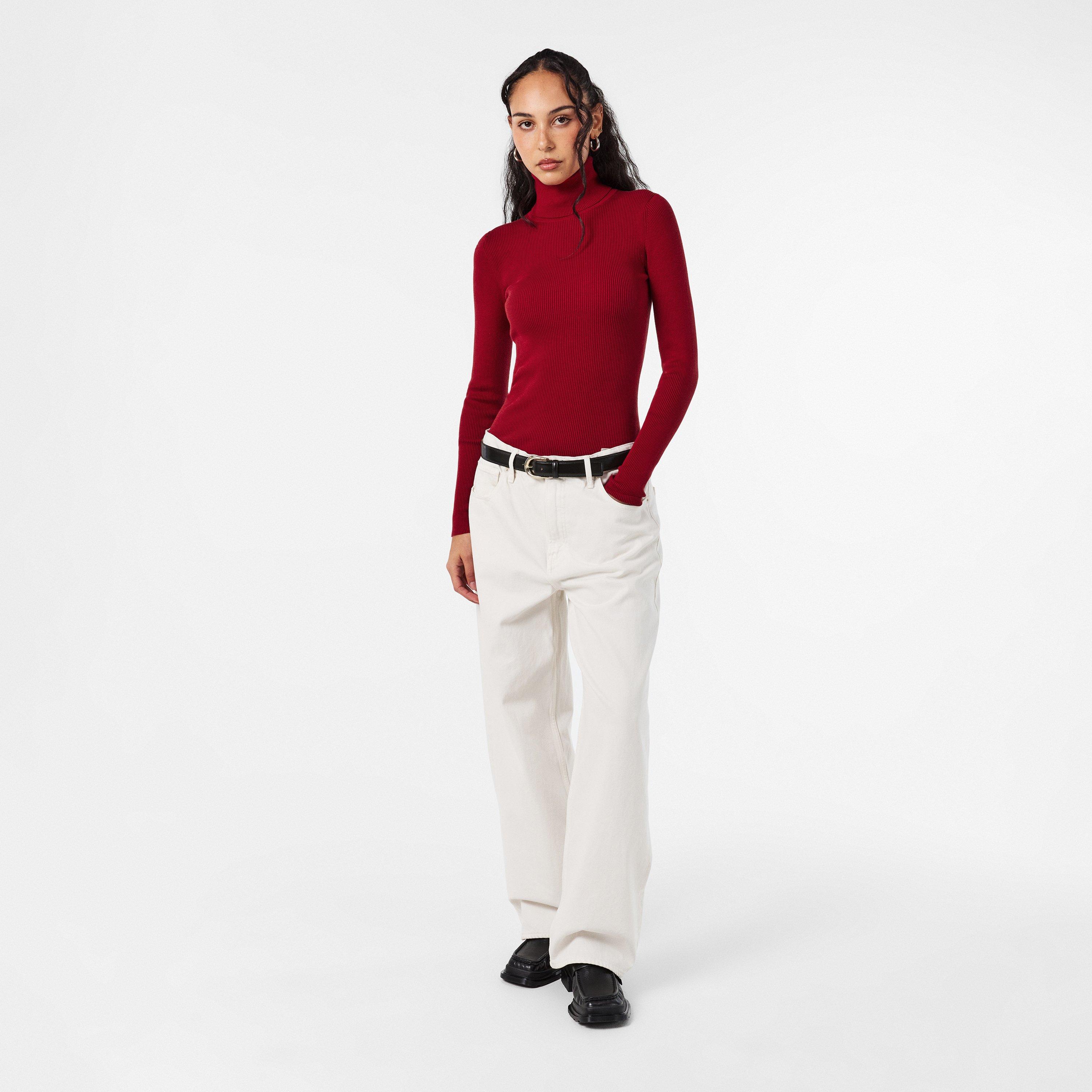 Winery - Calvin Klein Jeans - Women's Roll Neck Knitted Top - 6