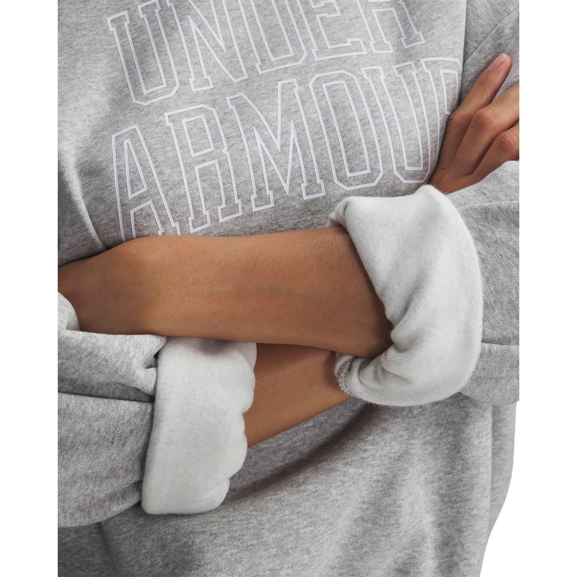 Mod Gray/White - Under Armour - Women's Rival Fleece Crew Sweatshirt - 3