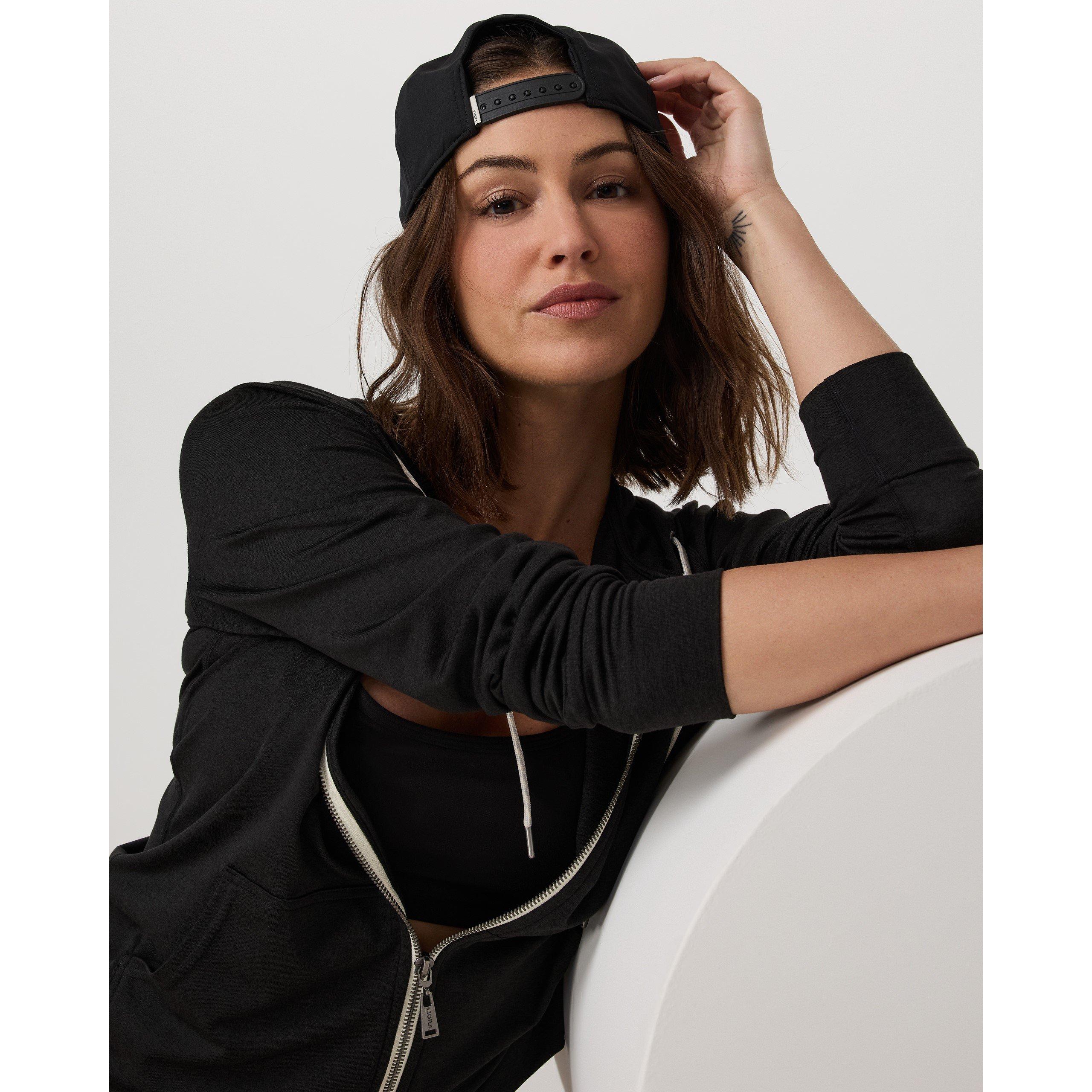 Black Heather - Vuori - Women's Halo Moisture Wicking Relaxed Fit Hoodie - 4