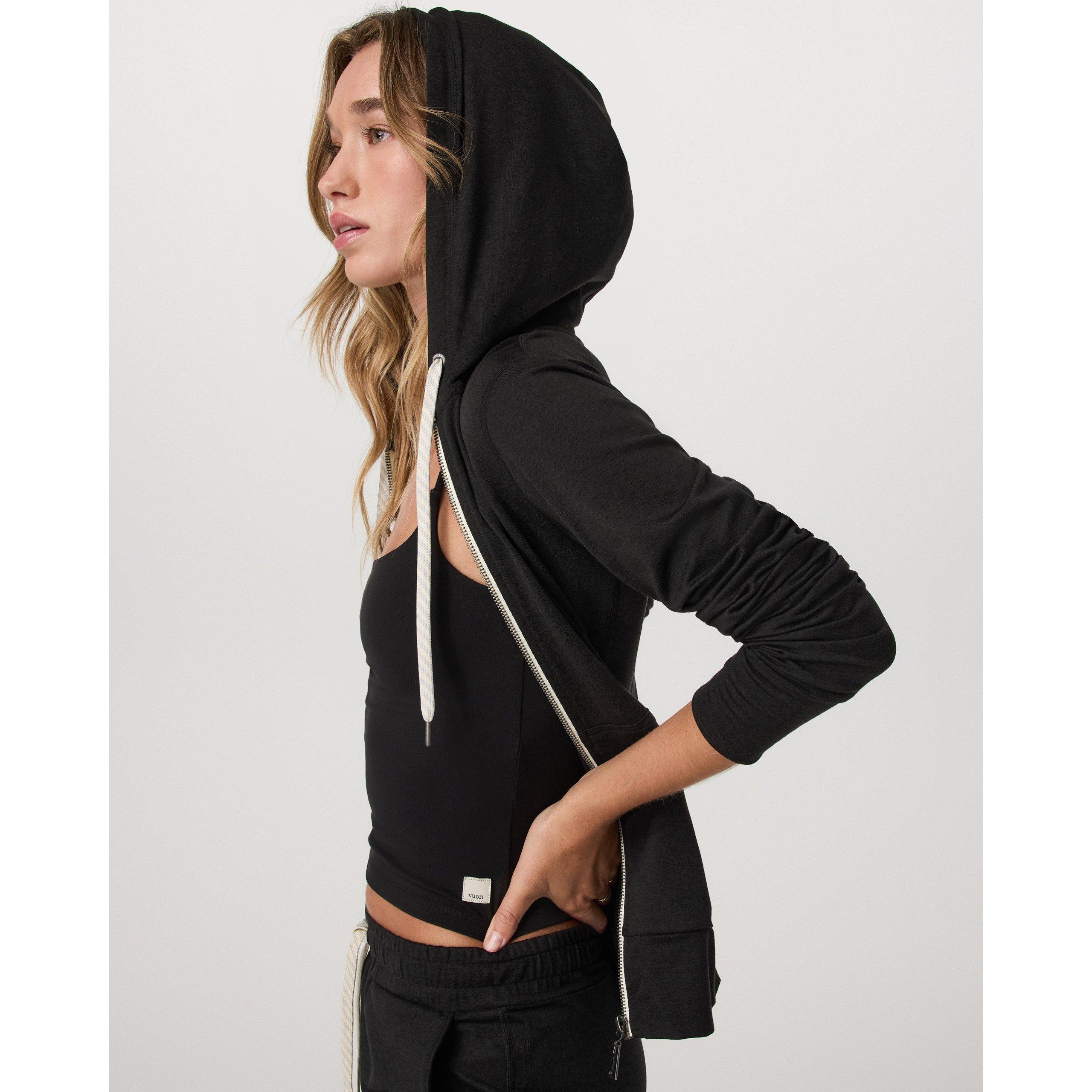 Black Heather - Vuori - Women's Halo Moisture Wicking Relaxed Fit Hoodie - 7