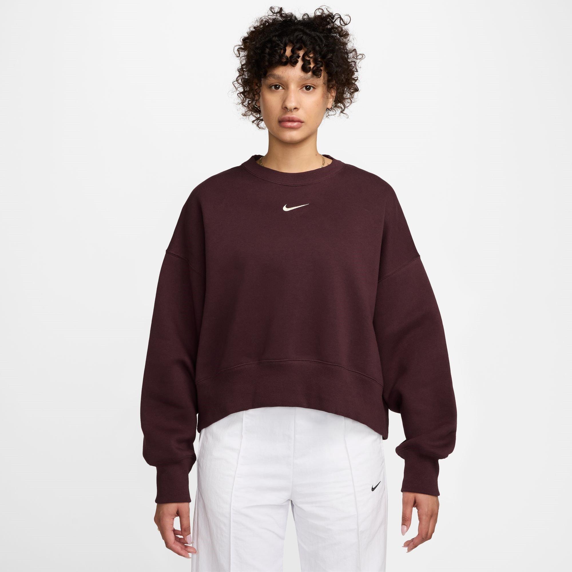 Nike Women's Sportswear Phoenix Fleece Over-Oversized Crewneck Sweatshirt - Burgundy Crush - 12 (M)