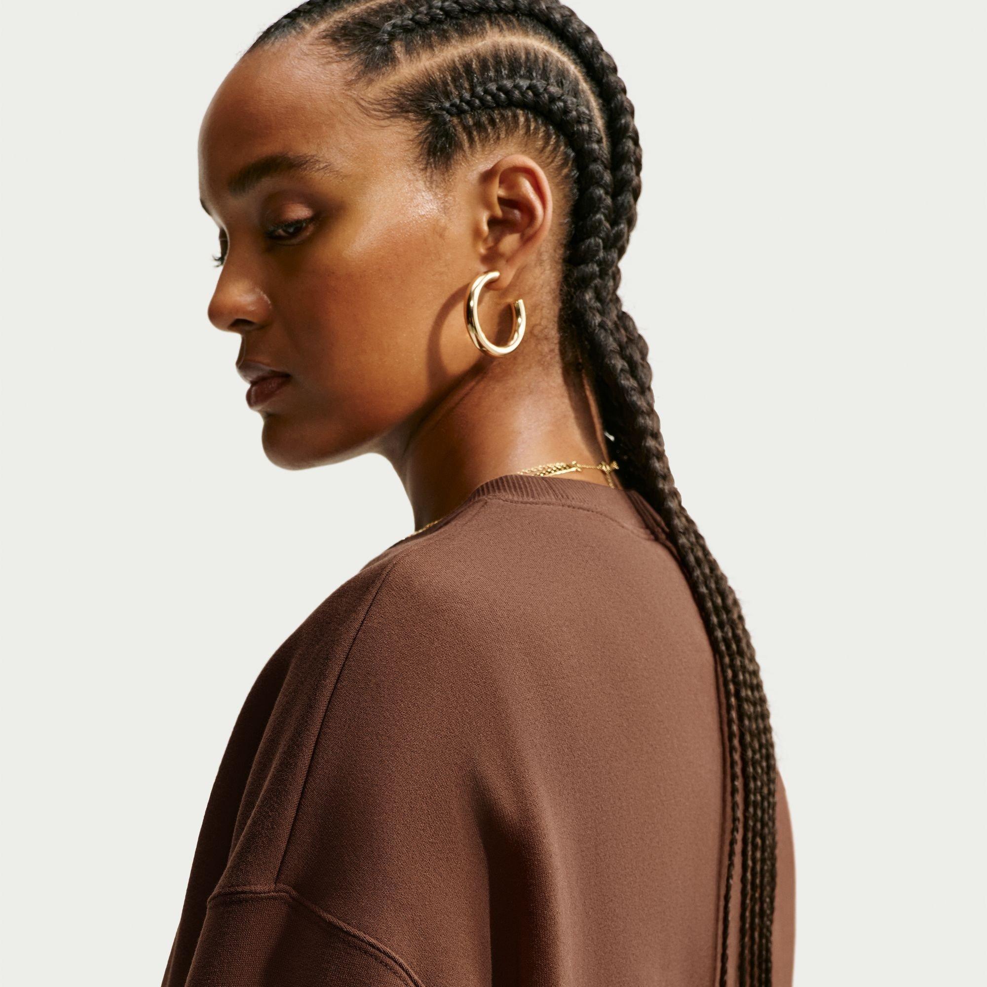 Chocolate Brown - Nike - Sportswear Phoenix Fleece Women's Over-Oversized Crewneck Sweatshirt - 2