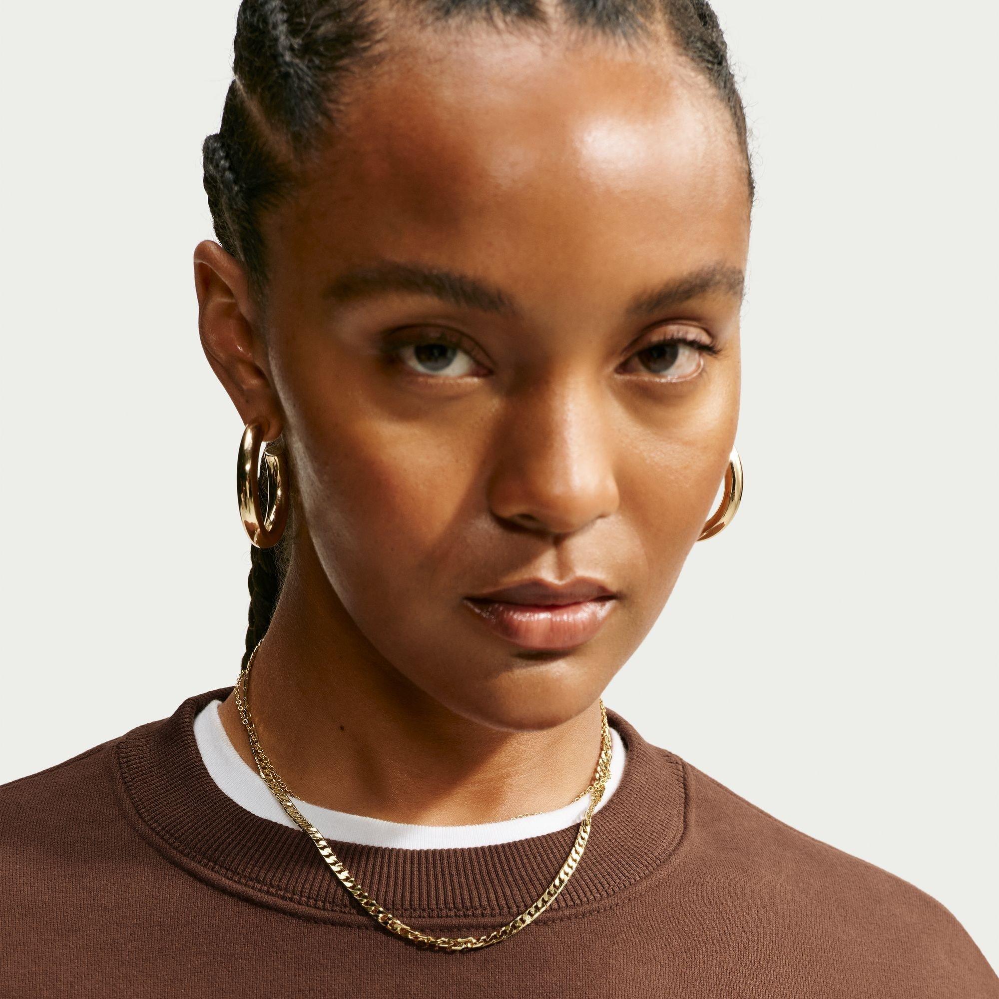 Chocolate Brown - Nike - Sportswear Phoenix Fleece Women's Over-Oversized Crewneck Sweatshirt - 3